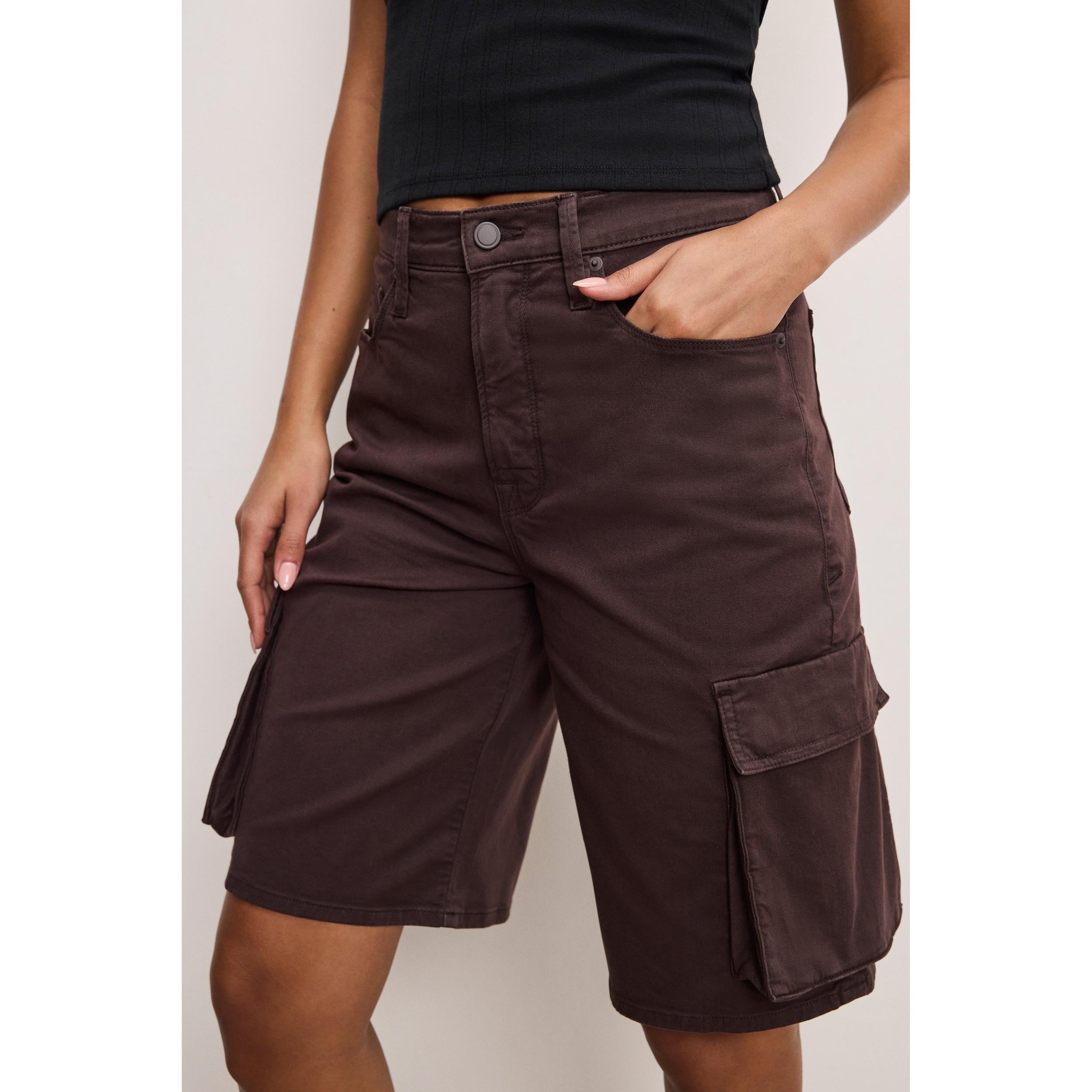 Womens Twill Cargo Shorts | Bark, Size 0 | Good American by Khlo Kardashian Product Image