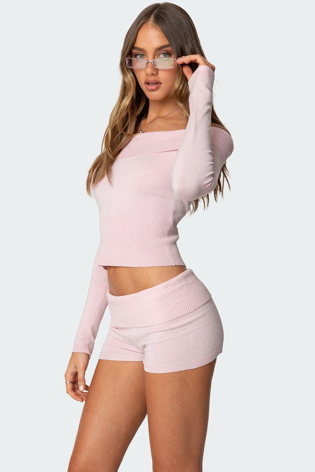 Jamie Fold Over Knit Top Product Image