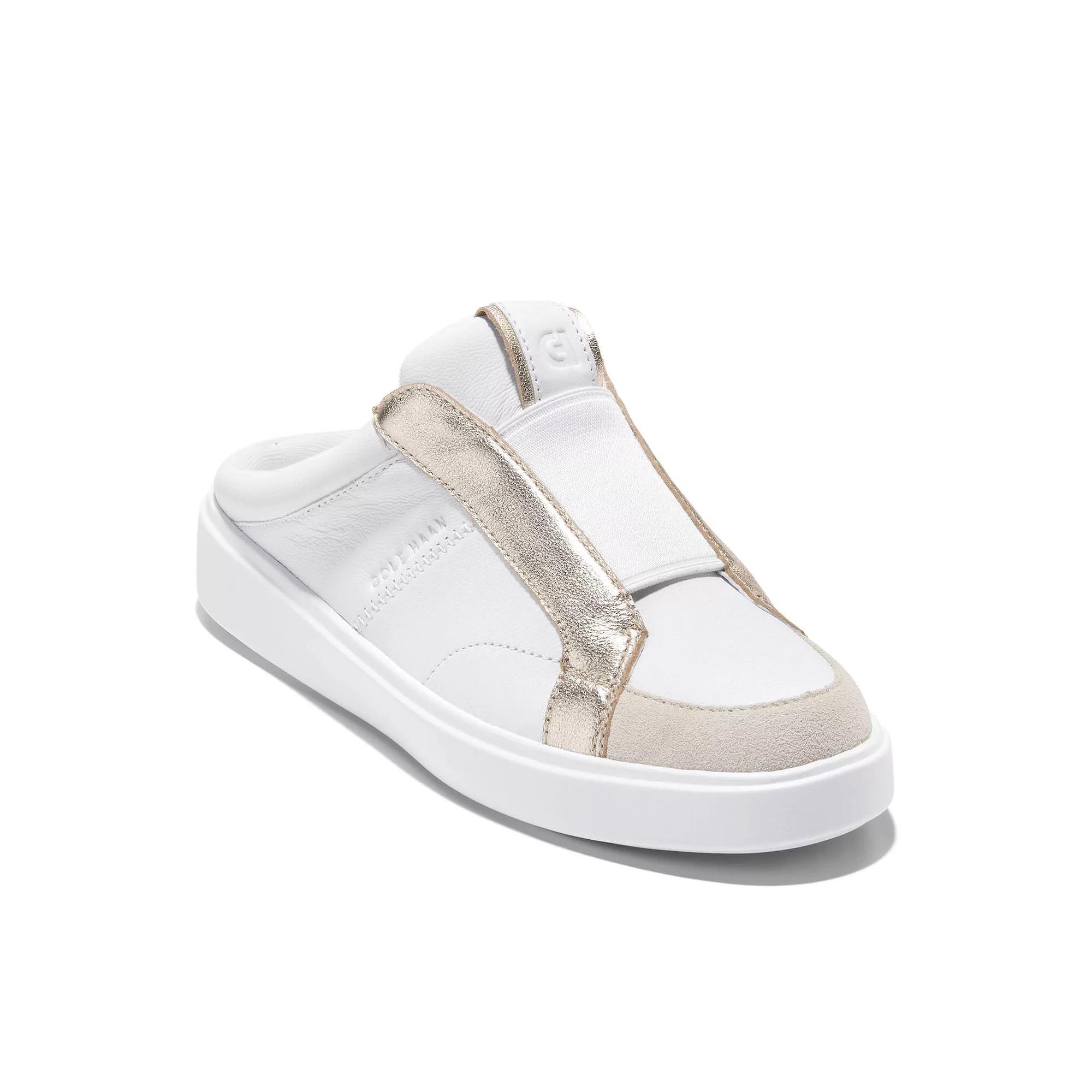 Cole Haan Grand Crosscourt Coaster Women's Sneakers, Size: 7.5, White Silver Gold Product Image