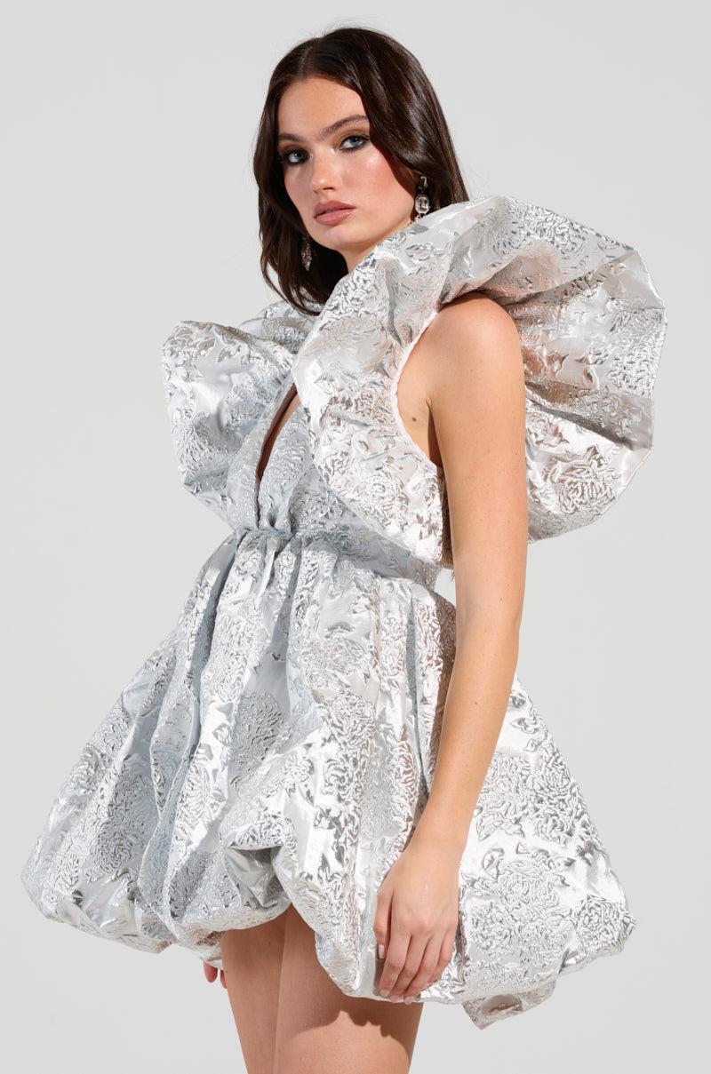 BELLE OF THE BALL BROCADE MINI DRESS Product Image