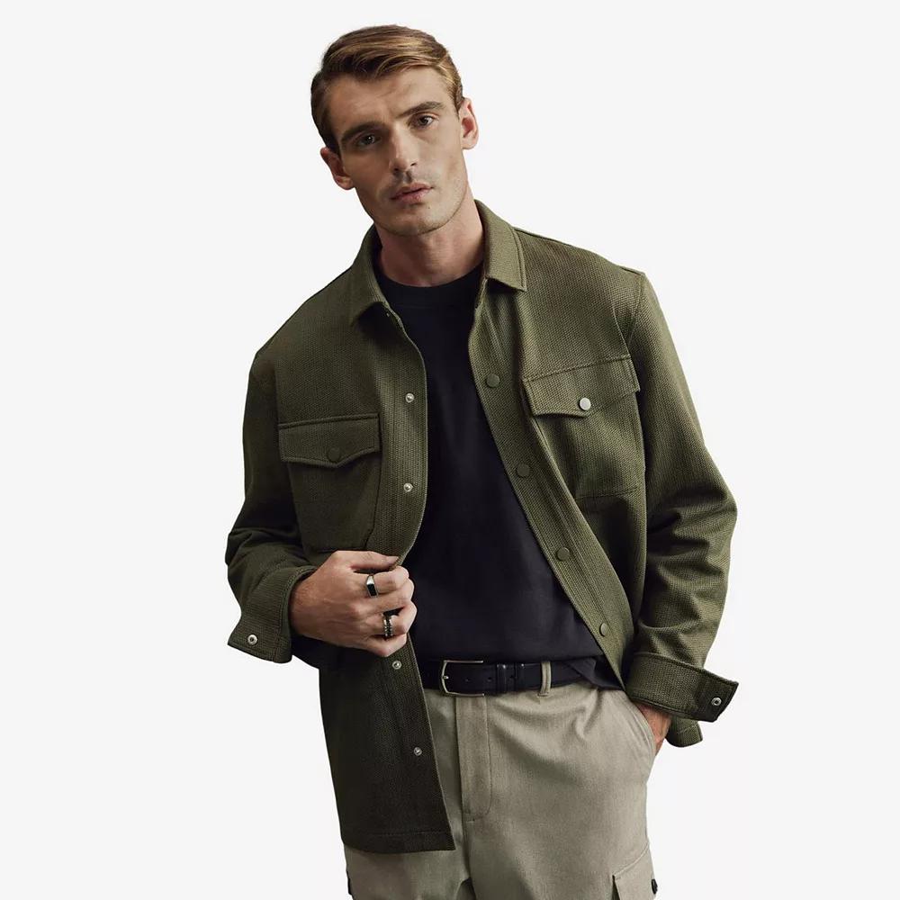 Men's NEXT Jersey Shacket, Size: Medium, Khi Green Product Image