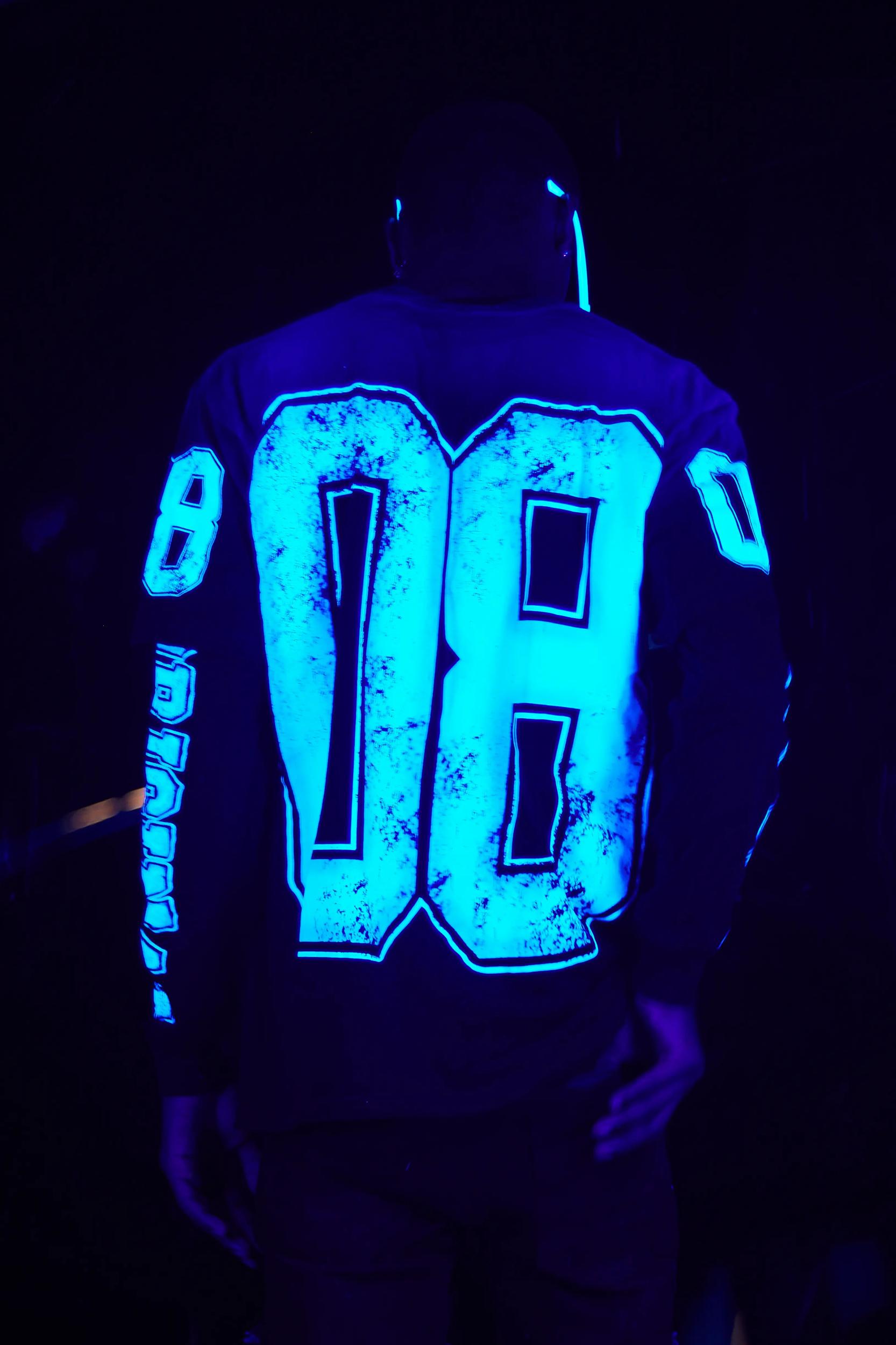 Fields Black/Blue Double Layer Long Sleeve Graphic T-Shirt Male Product Image