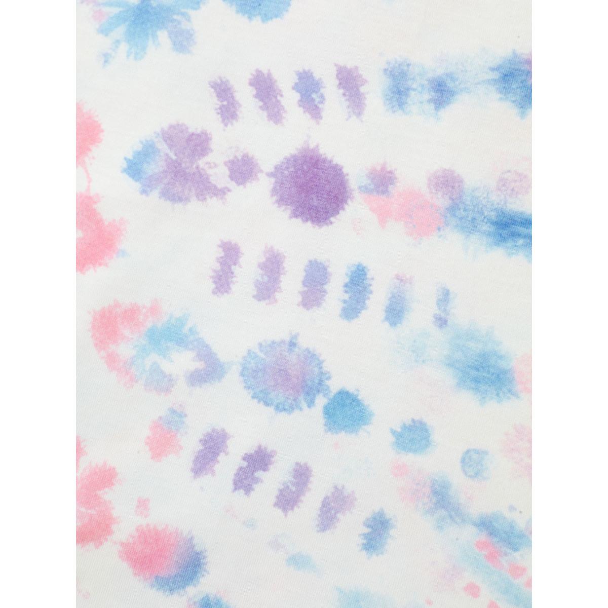 Plus Size Tie-Dye Ombre Round Neck T-Shirt Multicolor Women Playful Contrast Round Neck Casual T-shirts BloomChic 28/5X Product Image