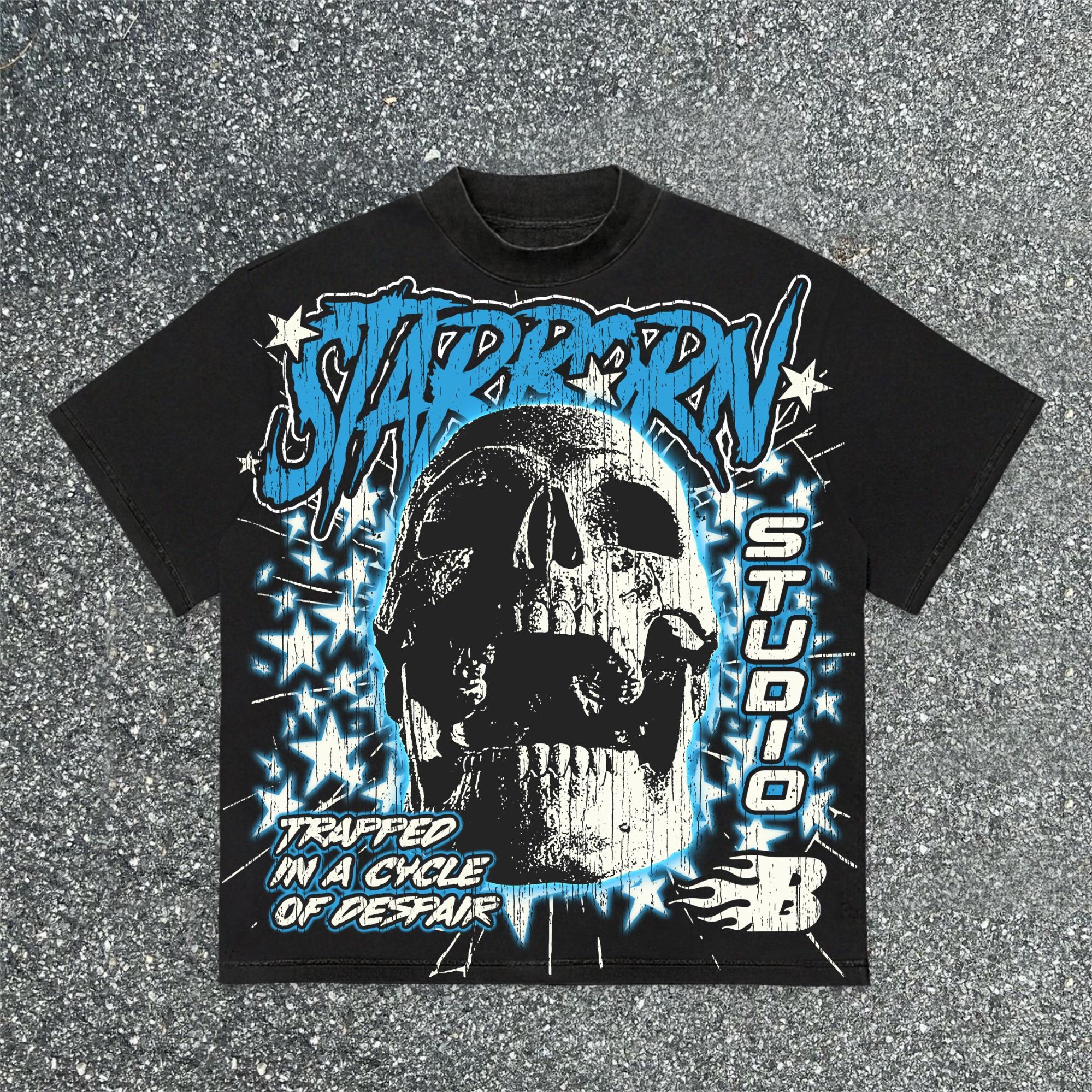 Sopula The Birth of The Star Skull Star Vintage Graphic Cotton T-Shirt Product Image