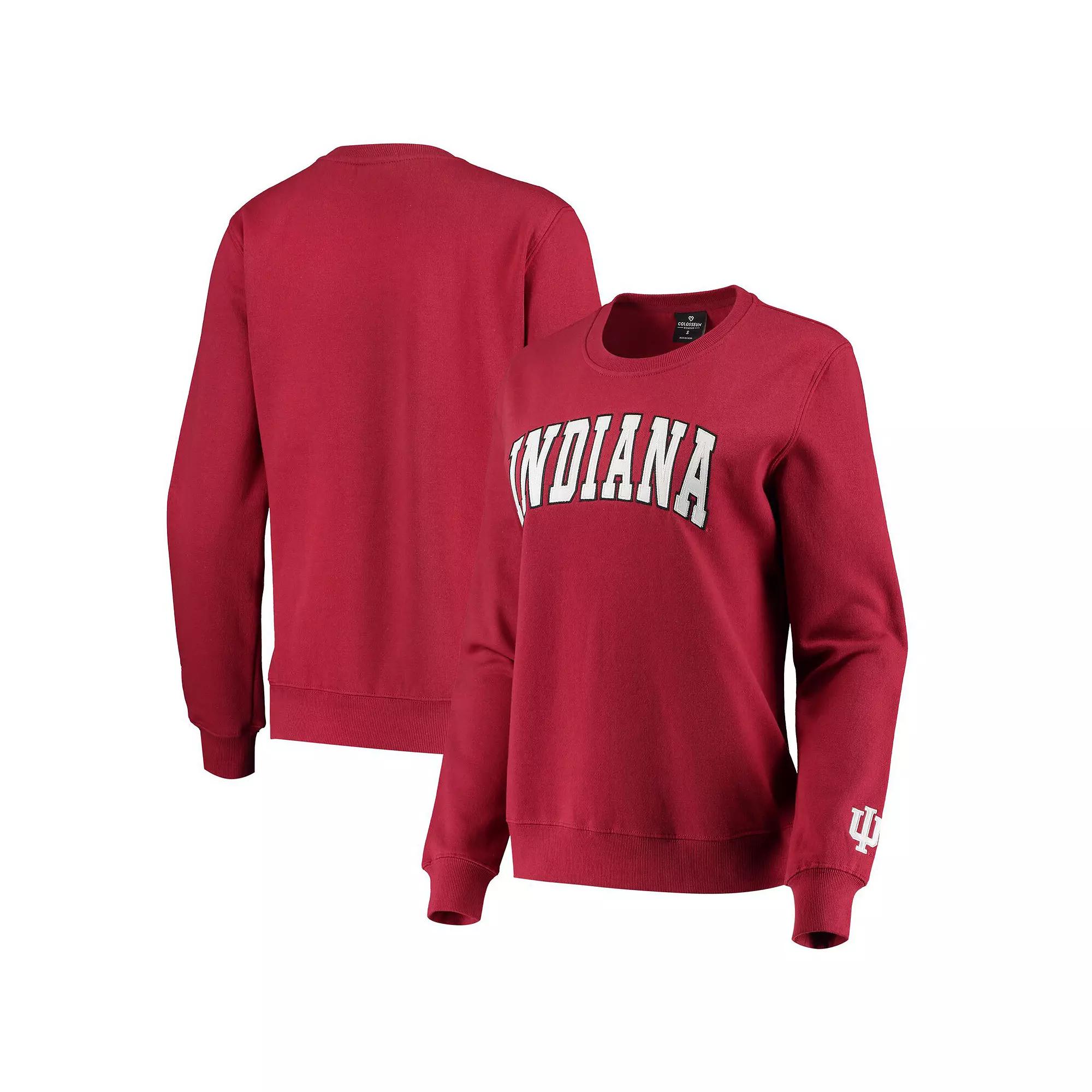 Women's Colosseum Crimson Indiana Hoosiers Campanile Pullover Sweatshirt,  Product Image