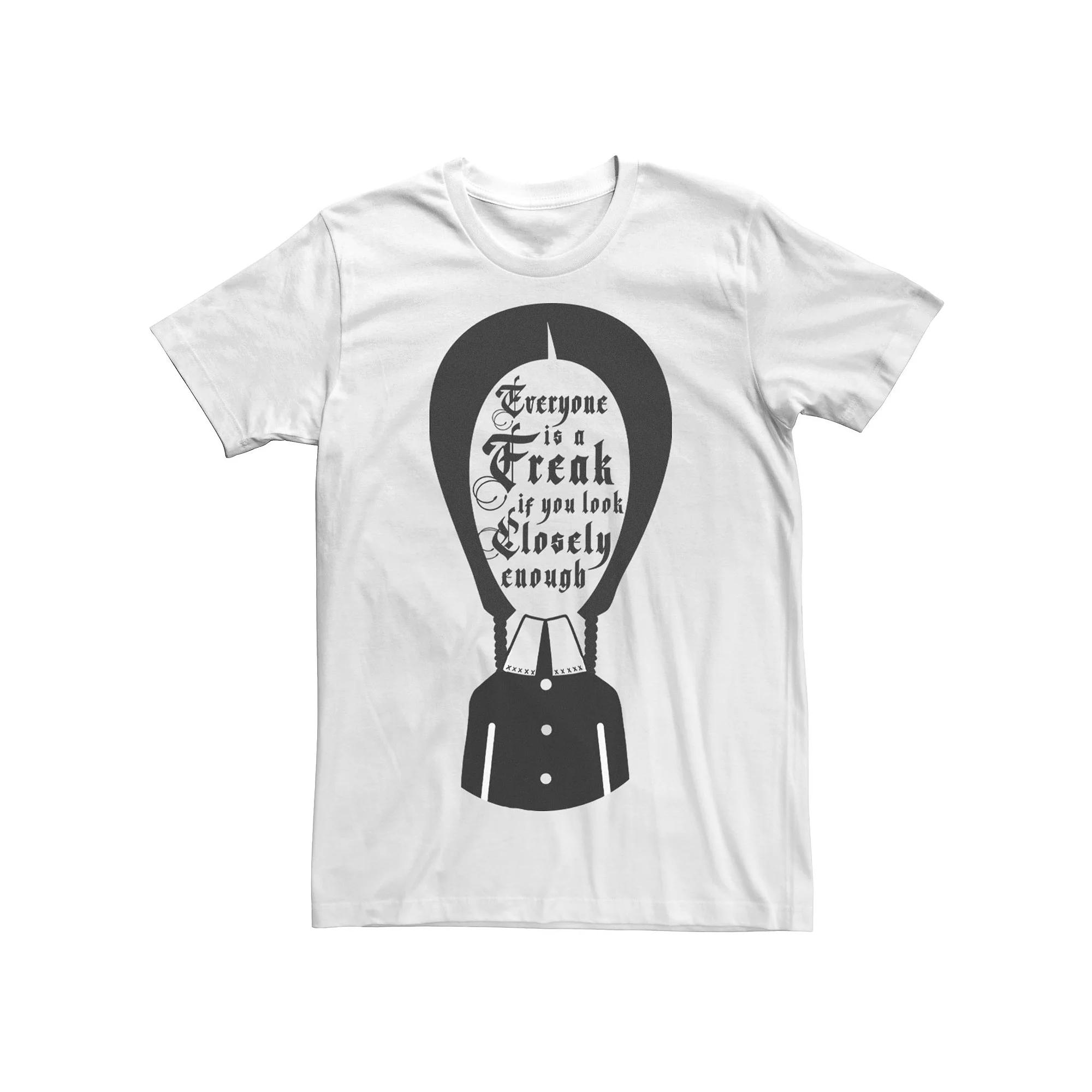 Men's Addams Family Wednesday Addams Everyone Is A Freak Silhouette Graphic Tee,  Product Image