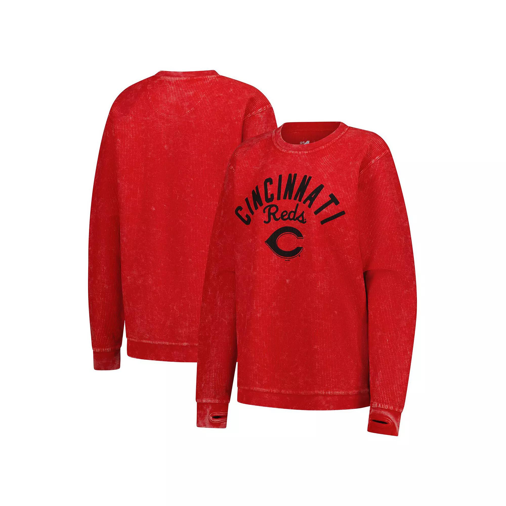 Women's G-III 4Her by Carl Banks Red Cincinnati Reds Comfy Cord Pullover Sweatshirt,  Product Image