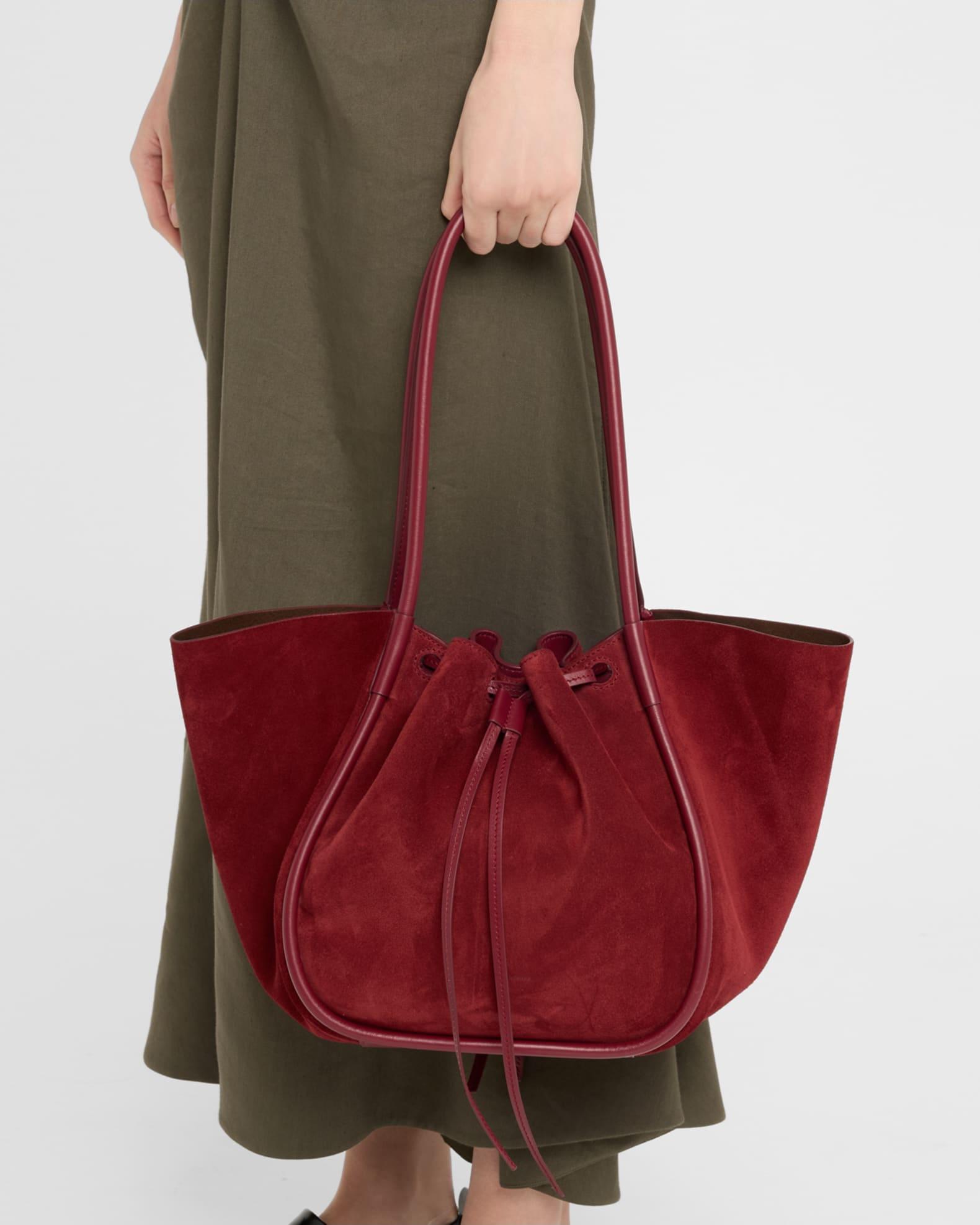 Large Ruched Suede Tote Bag Product Image