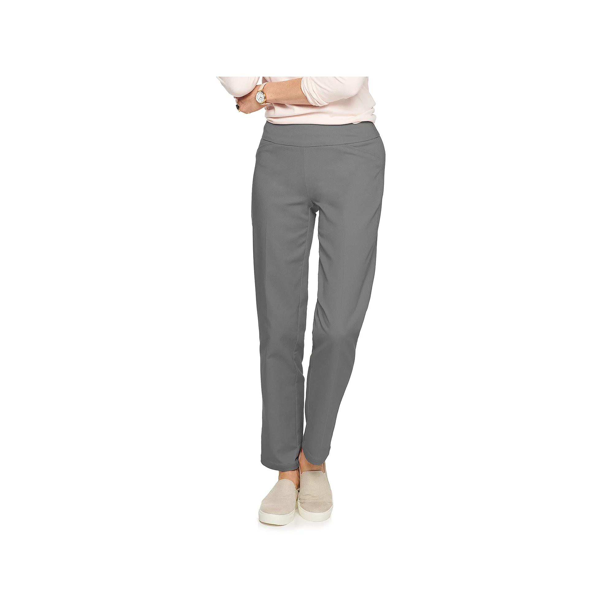Petite Women's Croft & Barrow® 4-Pocket Effortless Stretch Pull-On Straight-Leg Pants,  Product Image