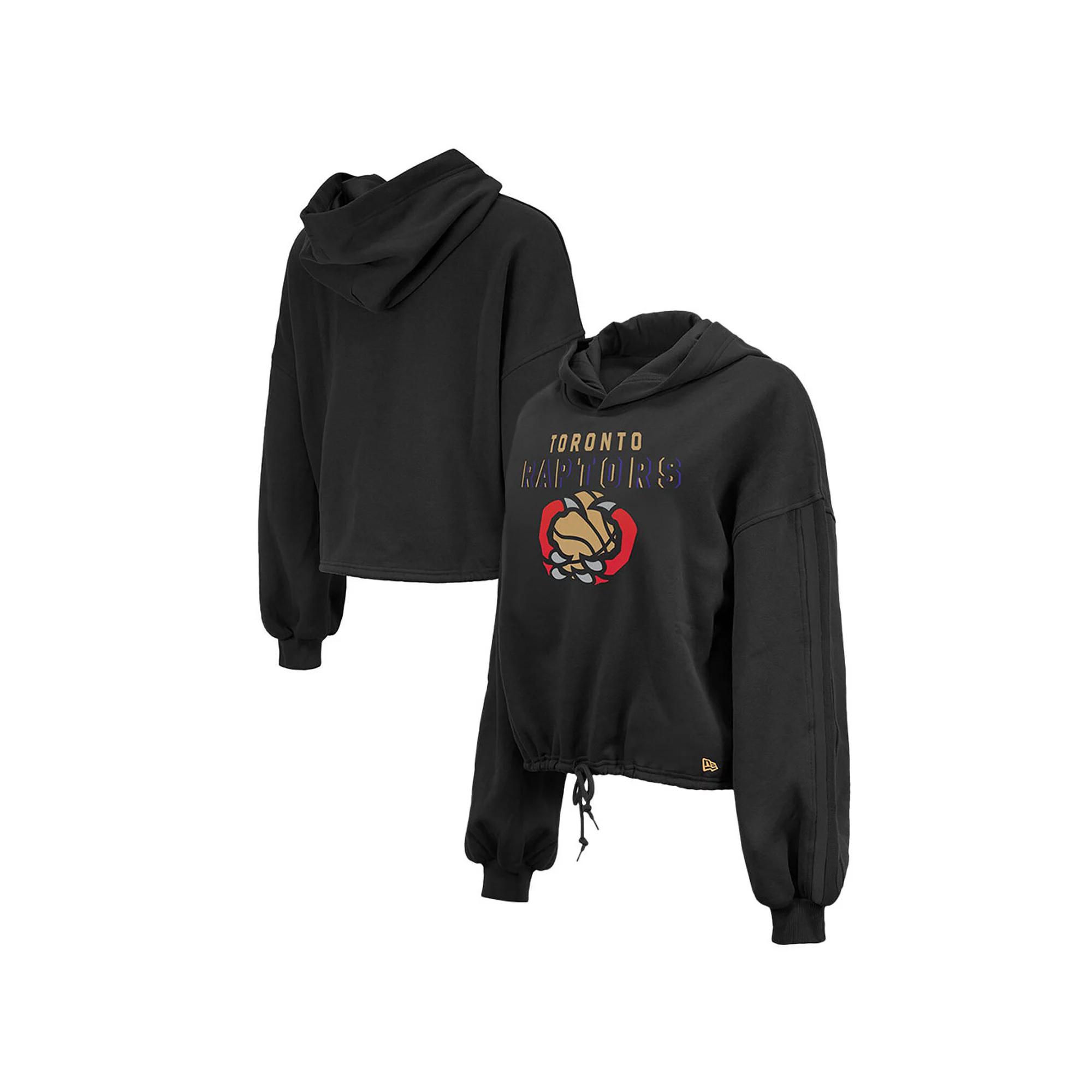 Women's New Era Black Toronto Raptors 2024/25 City Edition Cropped Pullover Hoodie,  Product Image