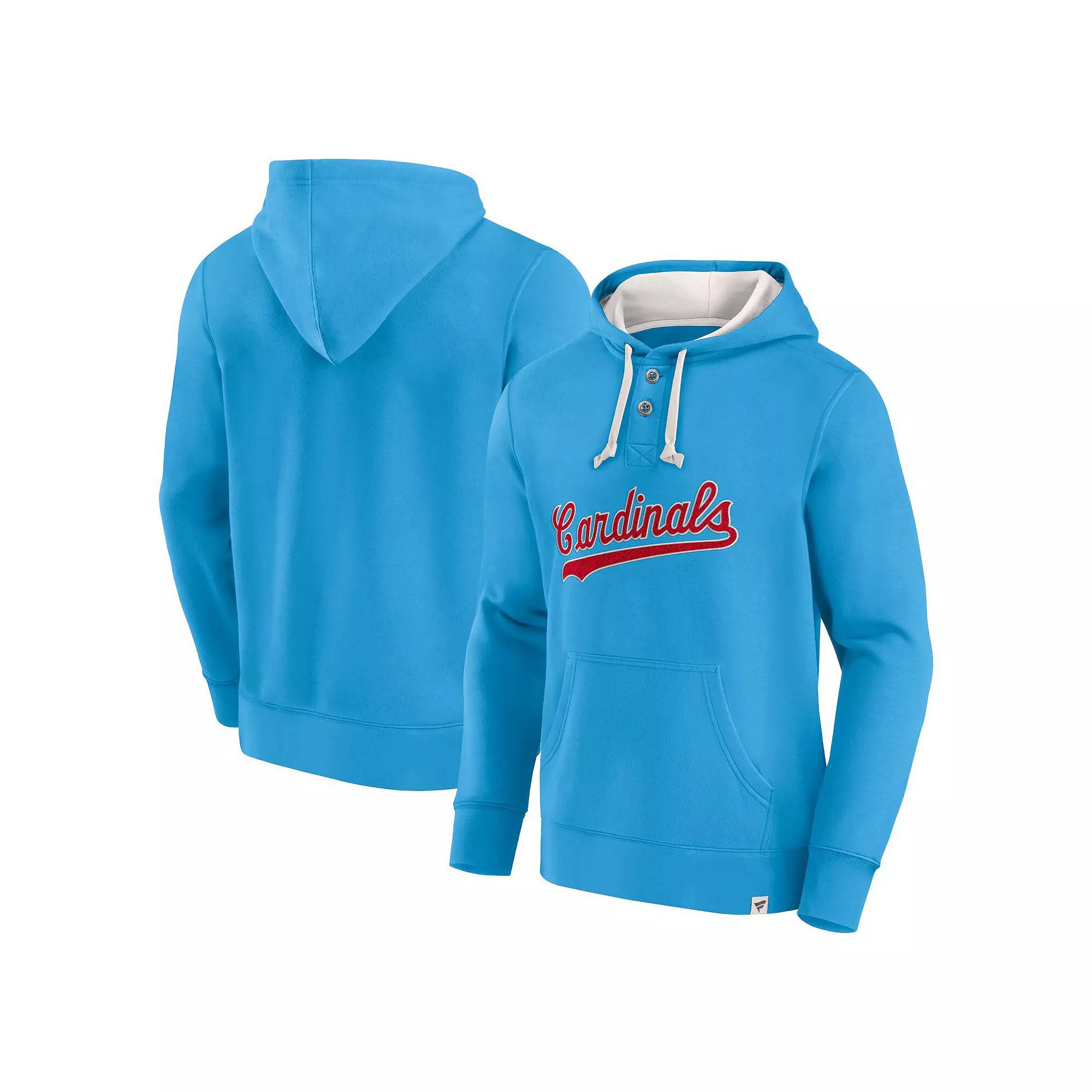 Men's Fanatics Branded Light Blue St. Louis Cardinals Plan for Adversity Henley Fleece Pullover Hoodie,  Product Image