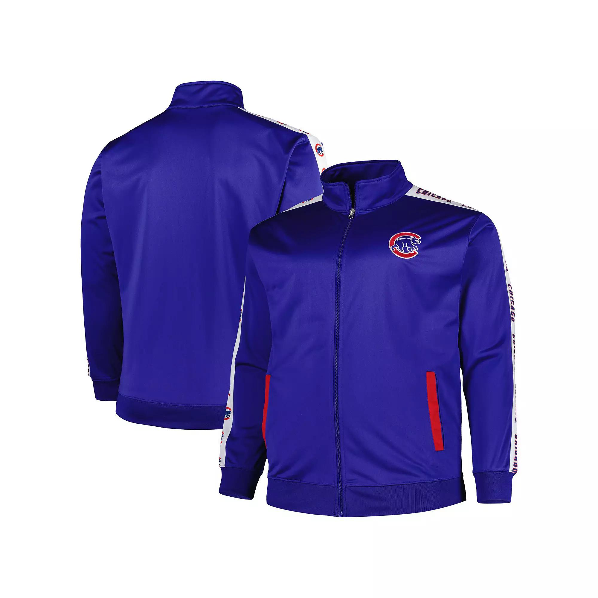 Men's Royal Chicago Cubs Big & Tall Tricot Track Full-Zip Jacket, Size: 4XLT, Blue Product Image