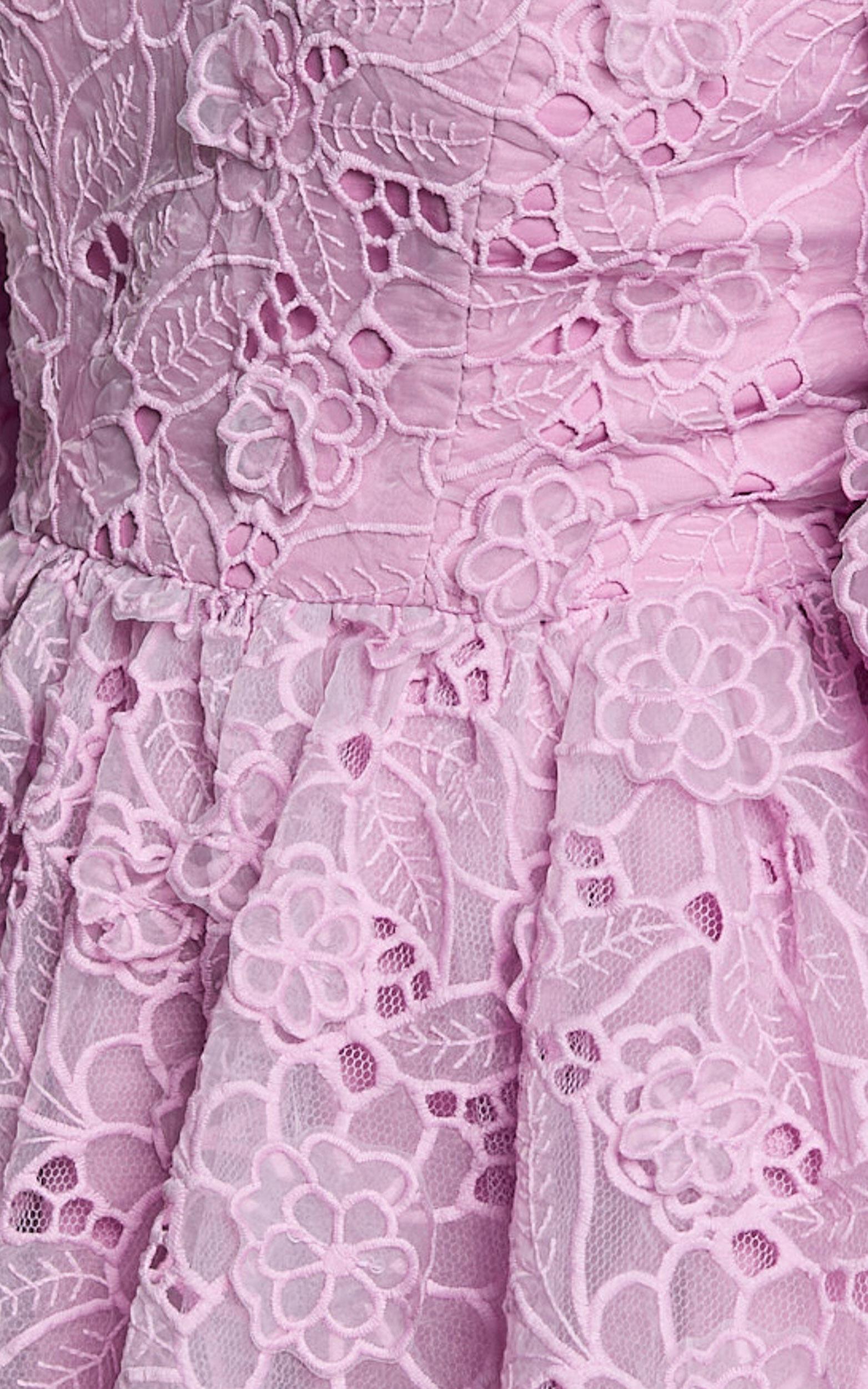 Amalie The Label - Lorena Sweetheart Off Shoulder Puff Sleeve Mini Dress in Purple Product Image