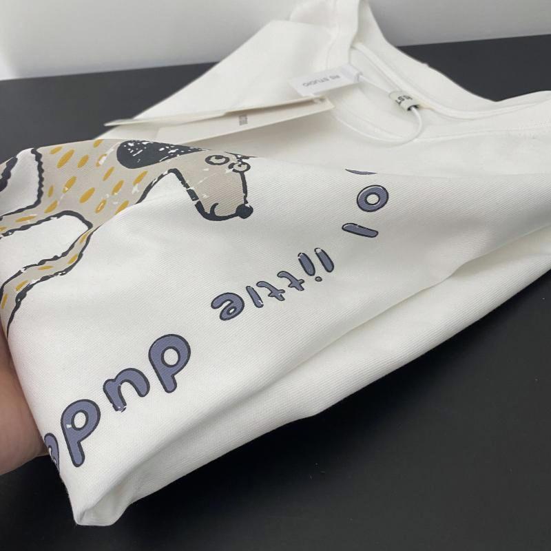 Short-Sleeve Crew Neck Dog Print T-Shirt Product Image