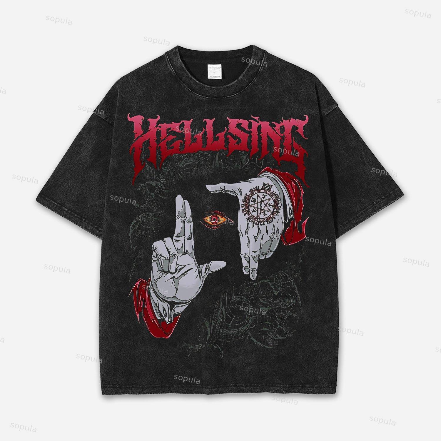 Hellsing Vampire Hunter Acid Washed T-shirt Product Image