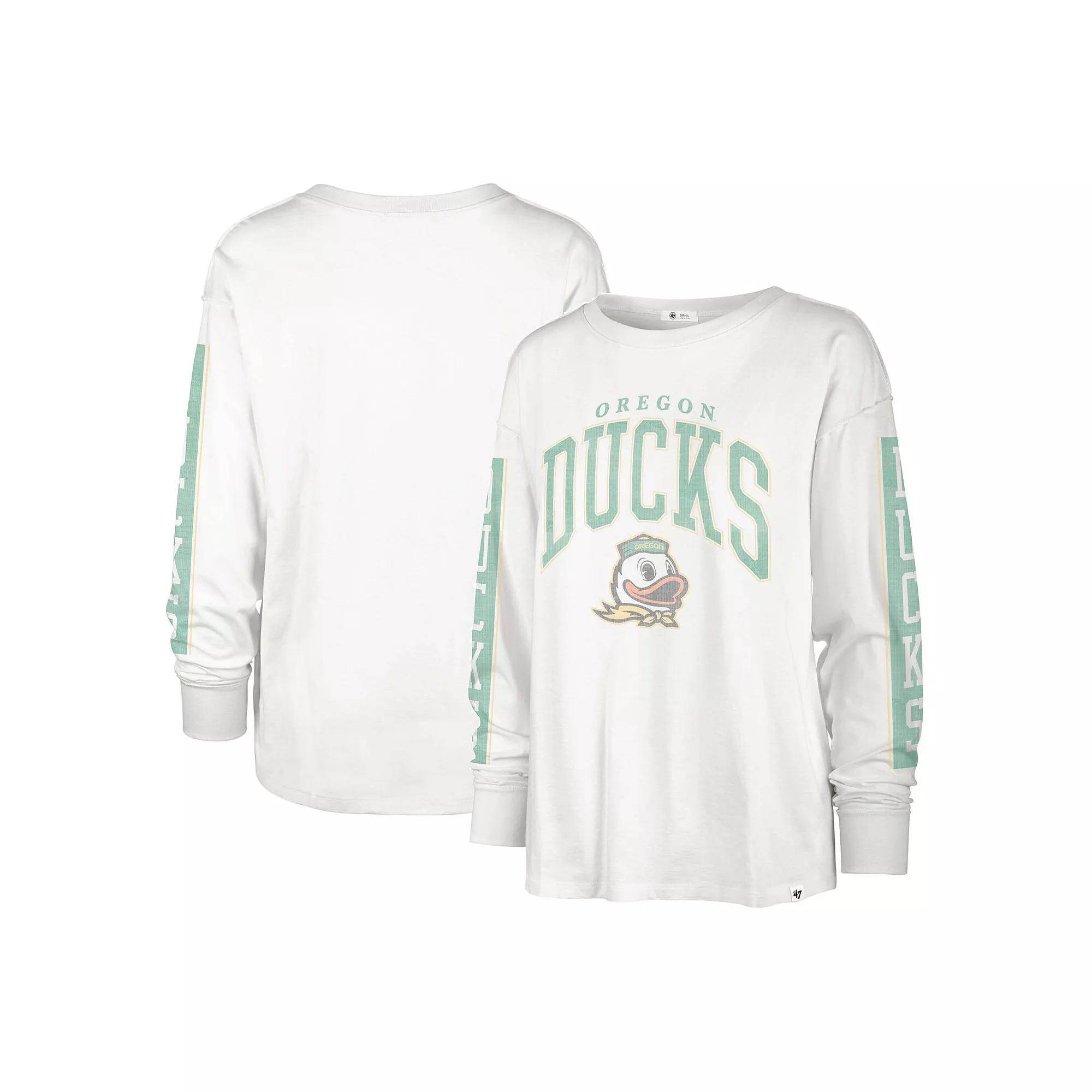 Women's '47 White Oregon Ducks Statement SOA 3-Hit Long Sleeve T-Shirt, Size: Medium Product Image