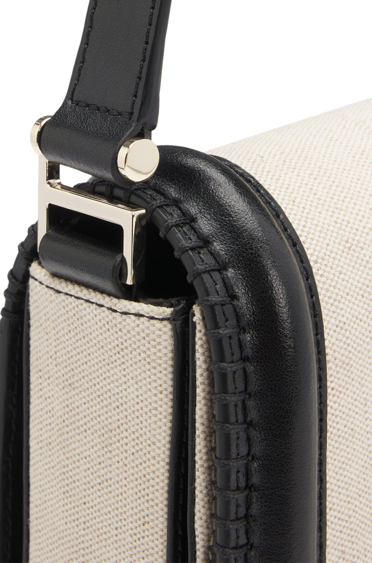 BOSS - Ariell saddle bag with Double B monogram closure - White Product Image