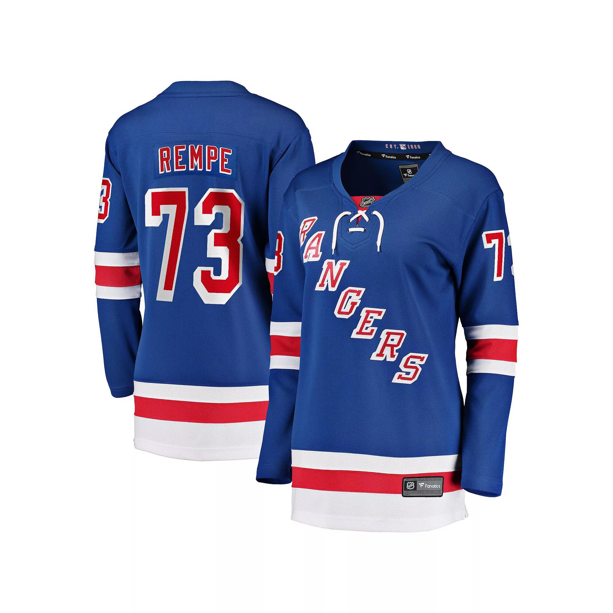 Women's Fanatics Matt Rempe Blue New York Rangers Home Breakaway Jersey,  Product Image