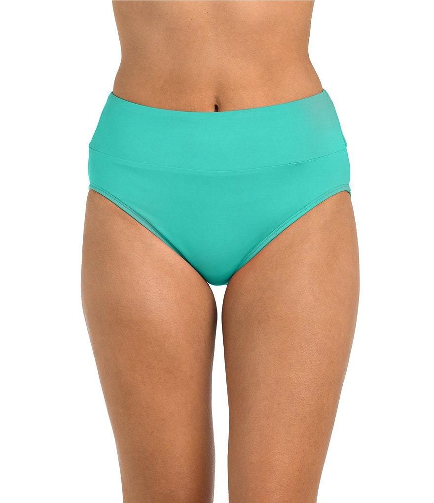 24th & Ocean Solid High Waist Swim Bottom Product Image