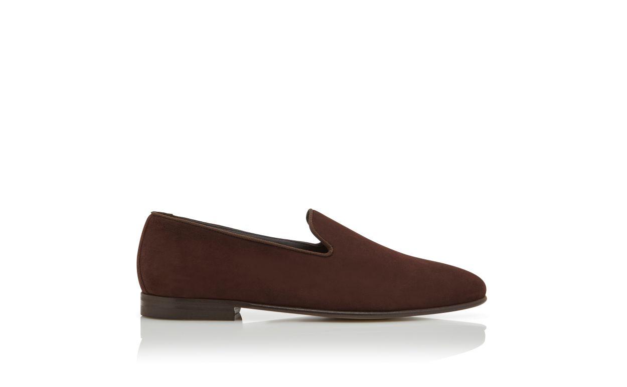 MARIO Dark Brown Suede Loafers  Product Image