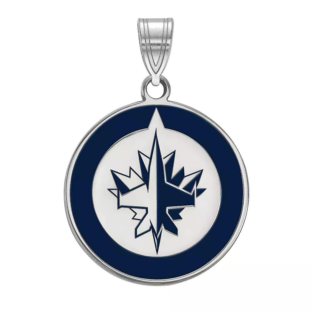 LogoArt Sterling Silver Winnipeg Jets Enameled Pendant, Women's, Size: 18 mm Product Image