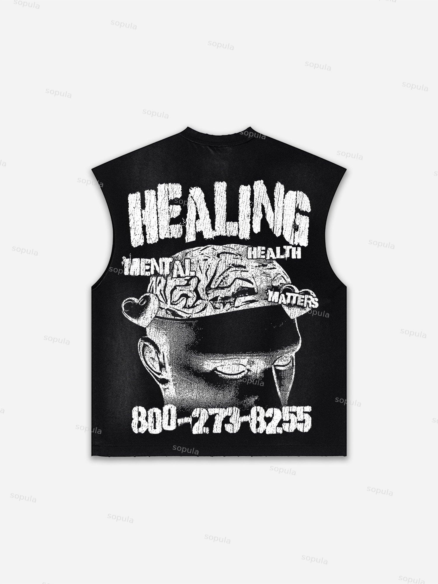 Cowboy Rodeo Graphic Print Distressed Tank Top Product Image