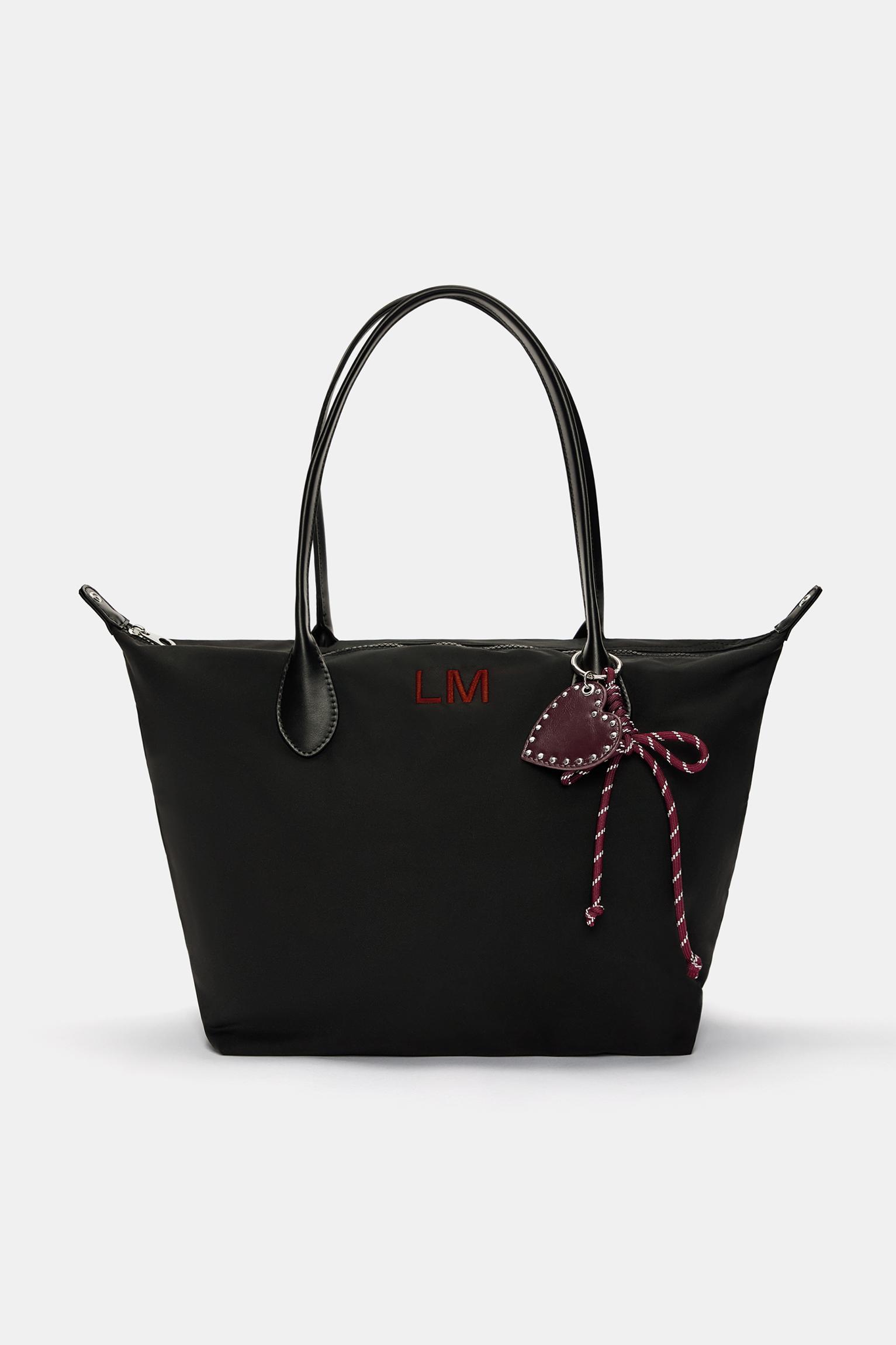Nylon shopper bag with charm detail Product Image
