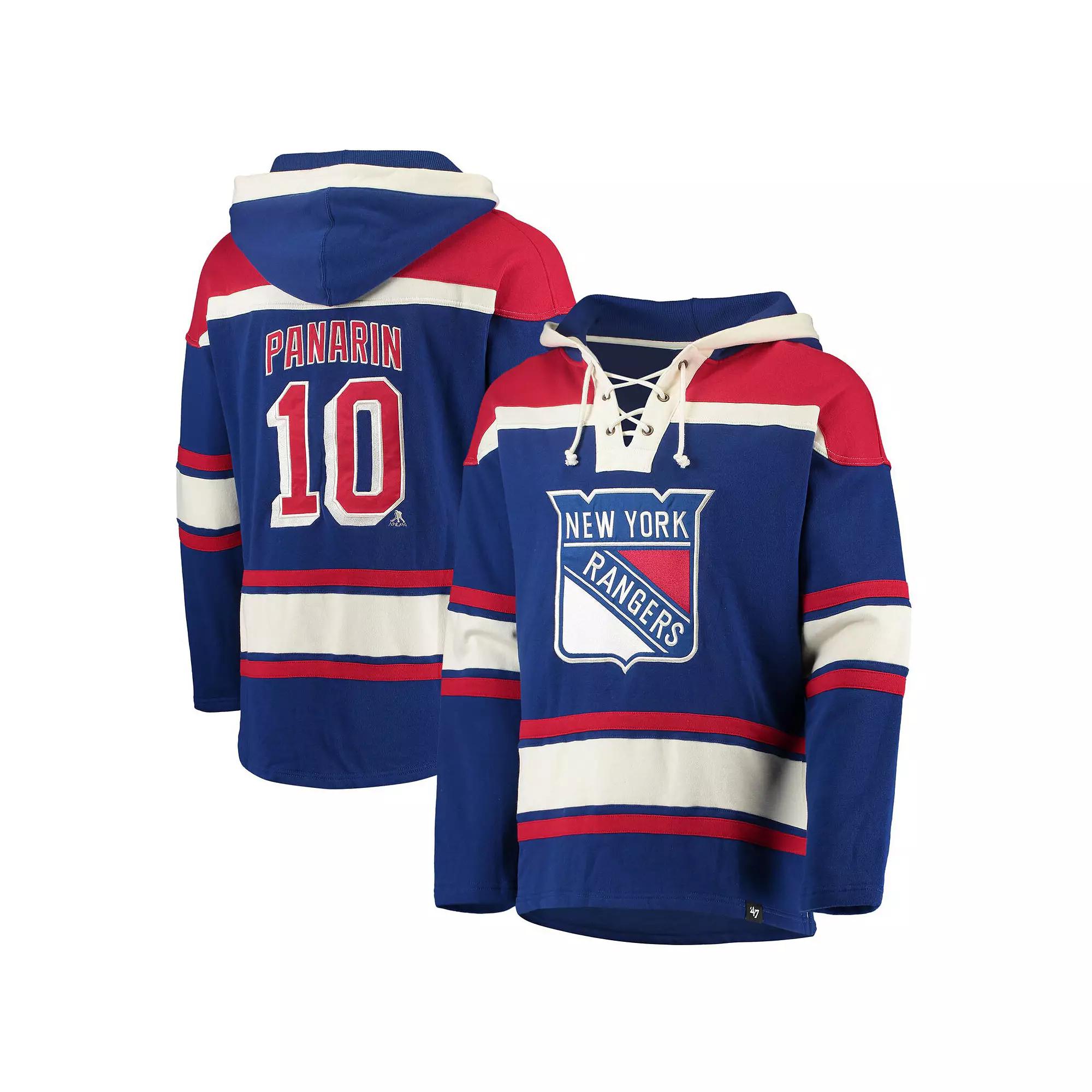 Men's '47 Artemi Panarin Blue New York Rangers Player Name & Number Lacer Pullover Hoodie,  Product Image