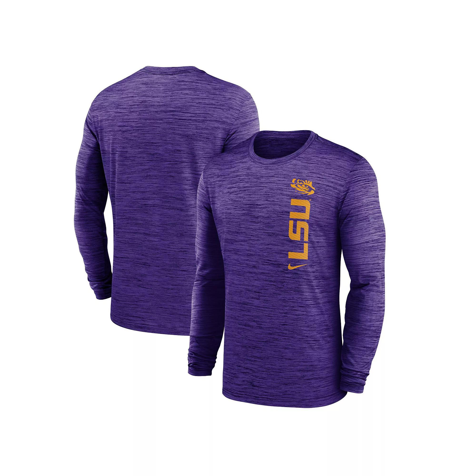 Men's Nike Purple LSU Tigers 2024 Sideline Velocity Performance Long Sleeve T-Shirt,  Product Image