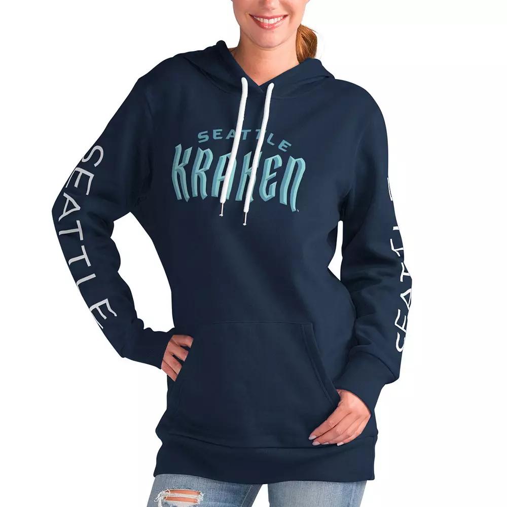 Women's G-III 4Her by Carl Banks Deep Sea Blue Seattle Kraken Overtime Pullover Hoodie,  Product Image
