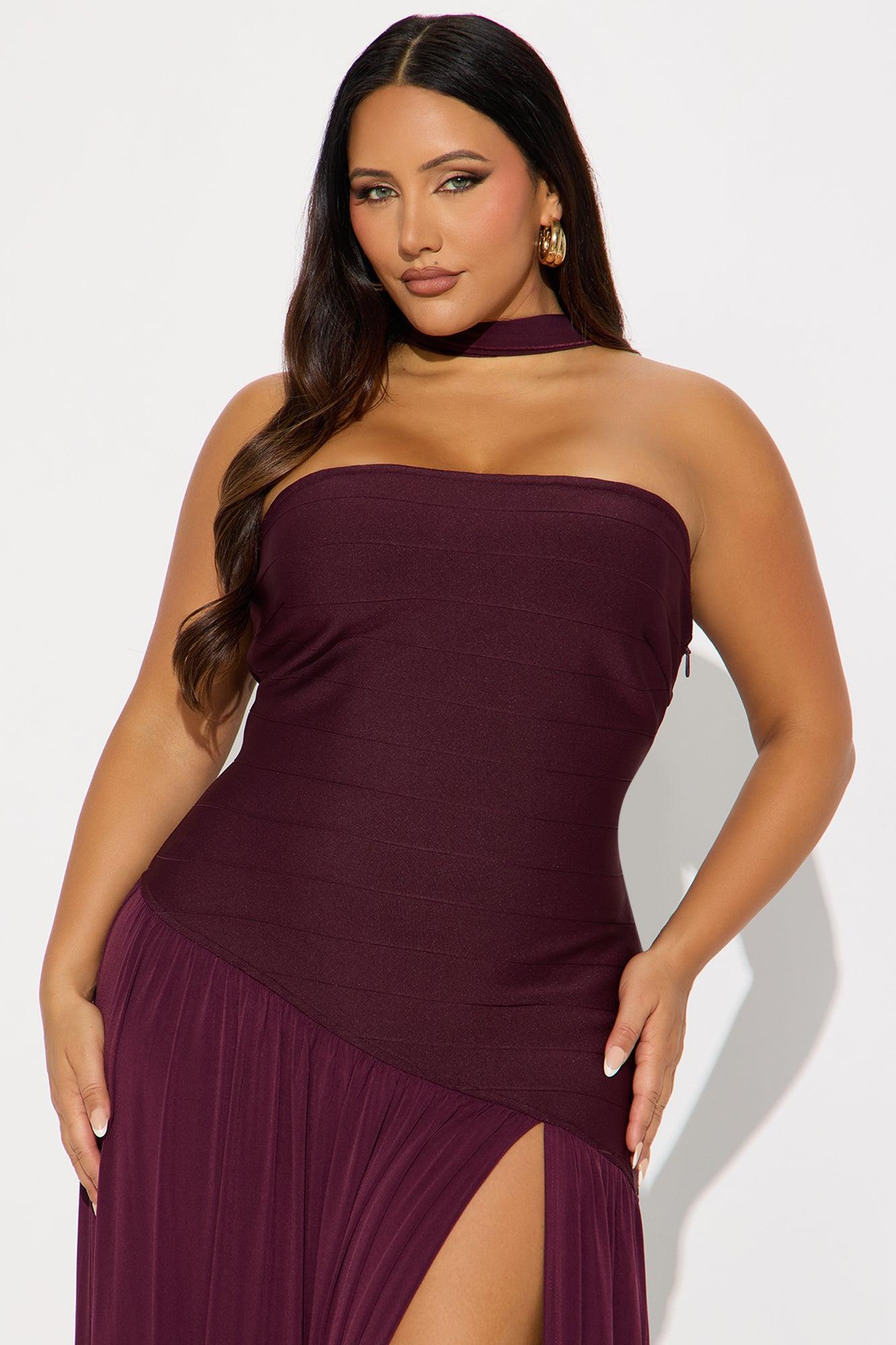 Amelia Drop Waist Bandage Gown - Plum Female Product Image