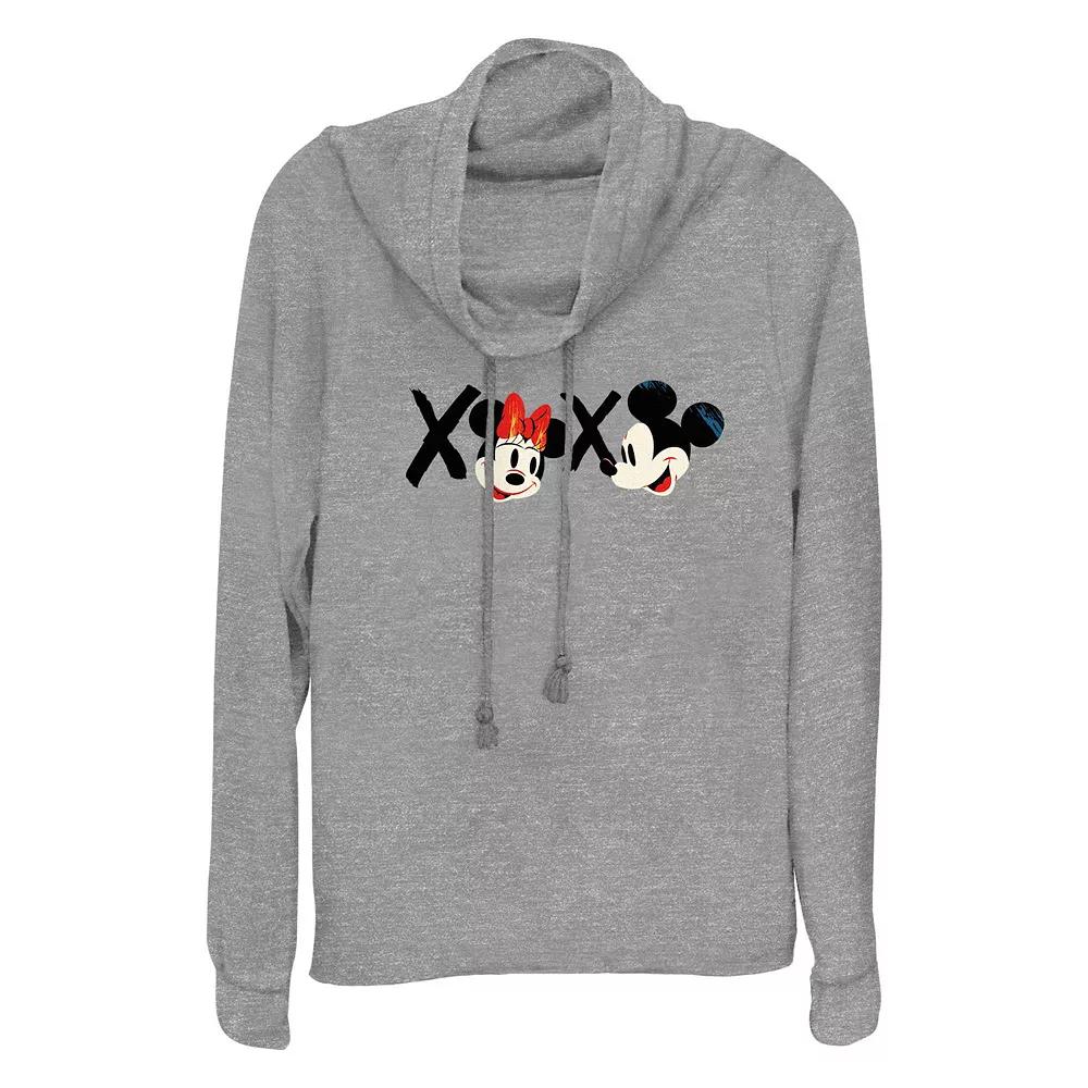 Disney's Mickey Mouse And Minnie Mouse XOXO Women's Cowlneck Graphic Lightweight Long Sleeve,  Product Image