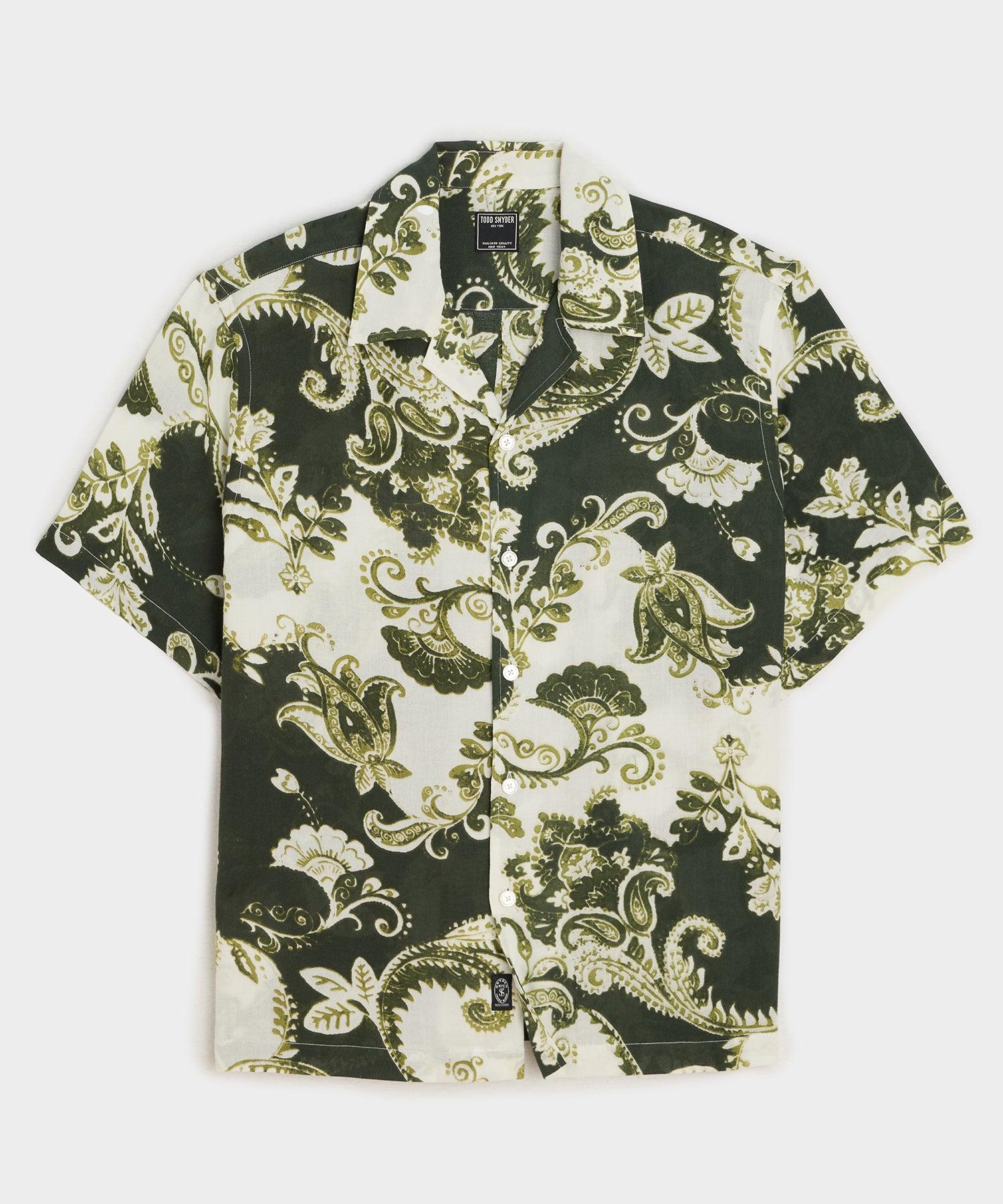 Cropped Cotton Crepe Camp Collar Shirt Product Image