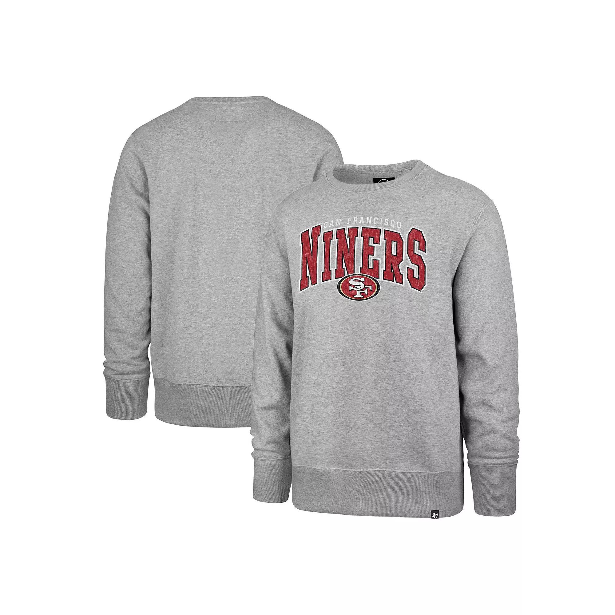 Men's '47 Gray San Francisco 49ers Varsity Block Headline Pullover Sweatshirt,  Product Image