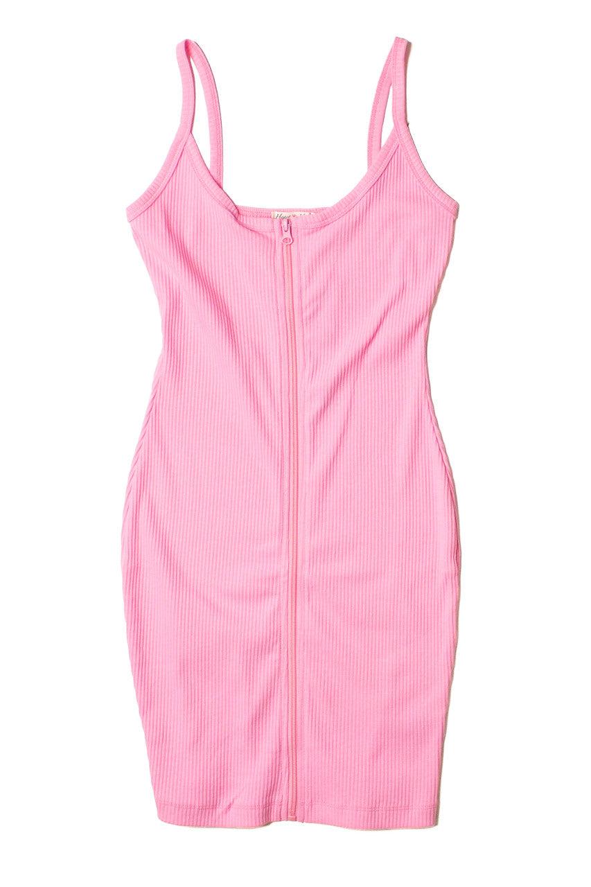 Taffy Pink Zip Up Cami Dress Product Image
