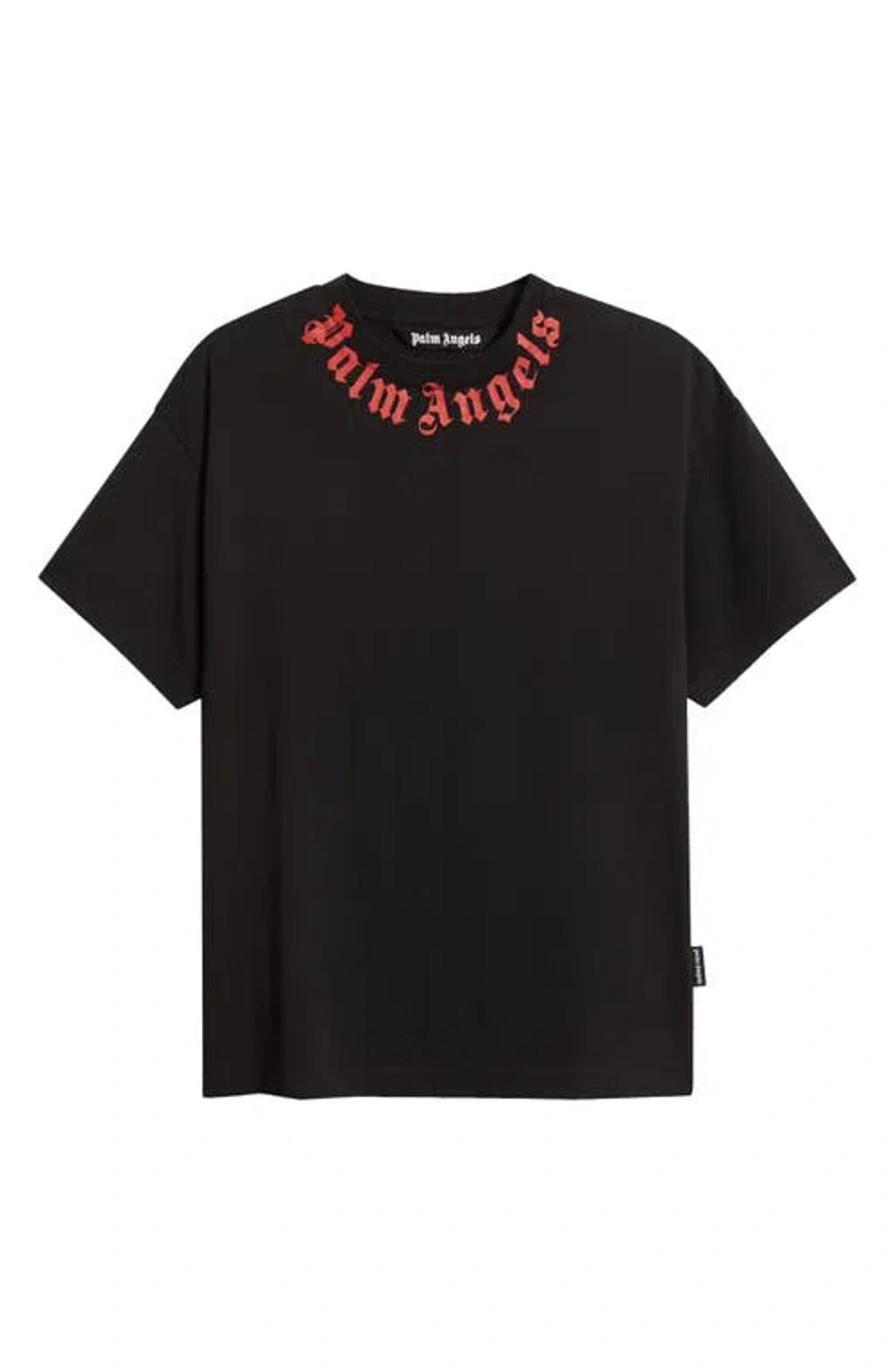PALM ANGELS Logo Graphic Cotton T-shirt In Black Product Image