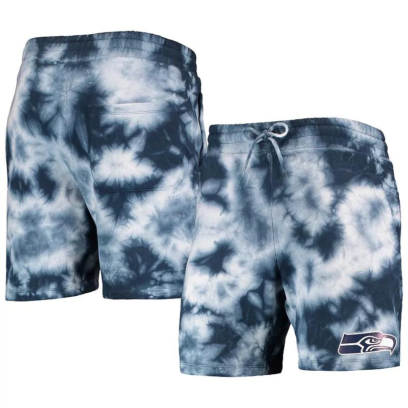 Men's New Era College Navy Seattle Seahawks Tie-Dye Shorts,  Product Image