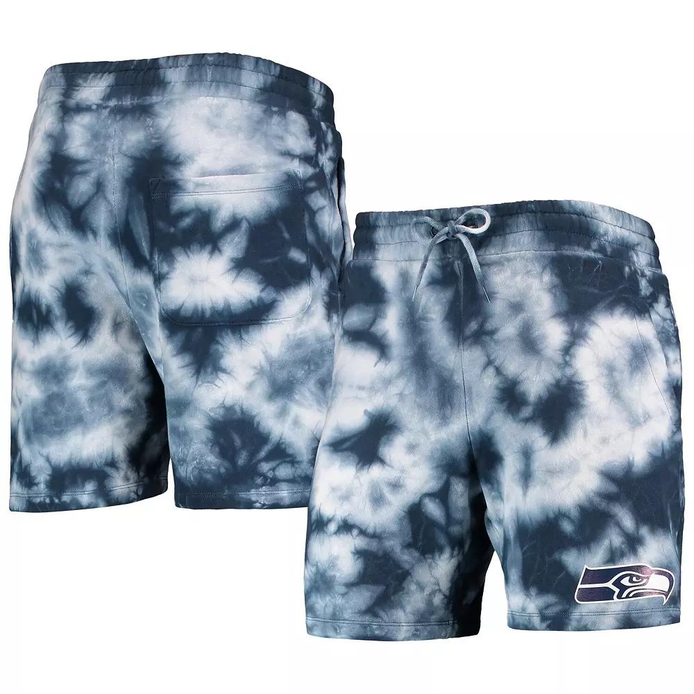 Men's New Era College Navy Seattle Seahawks Tie-Dye Shorts,  Product Image