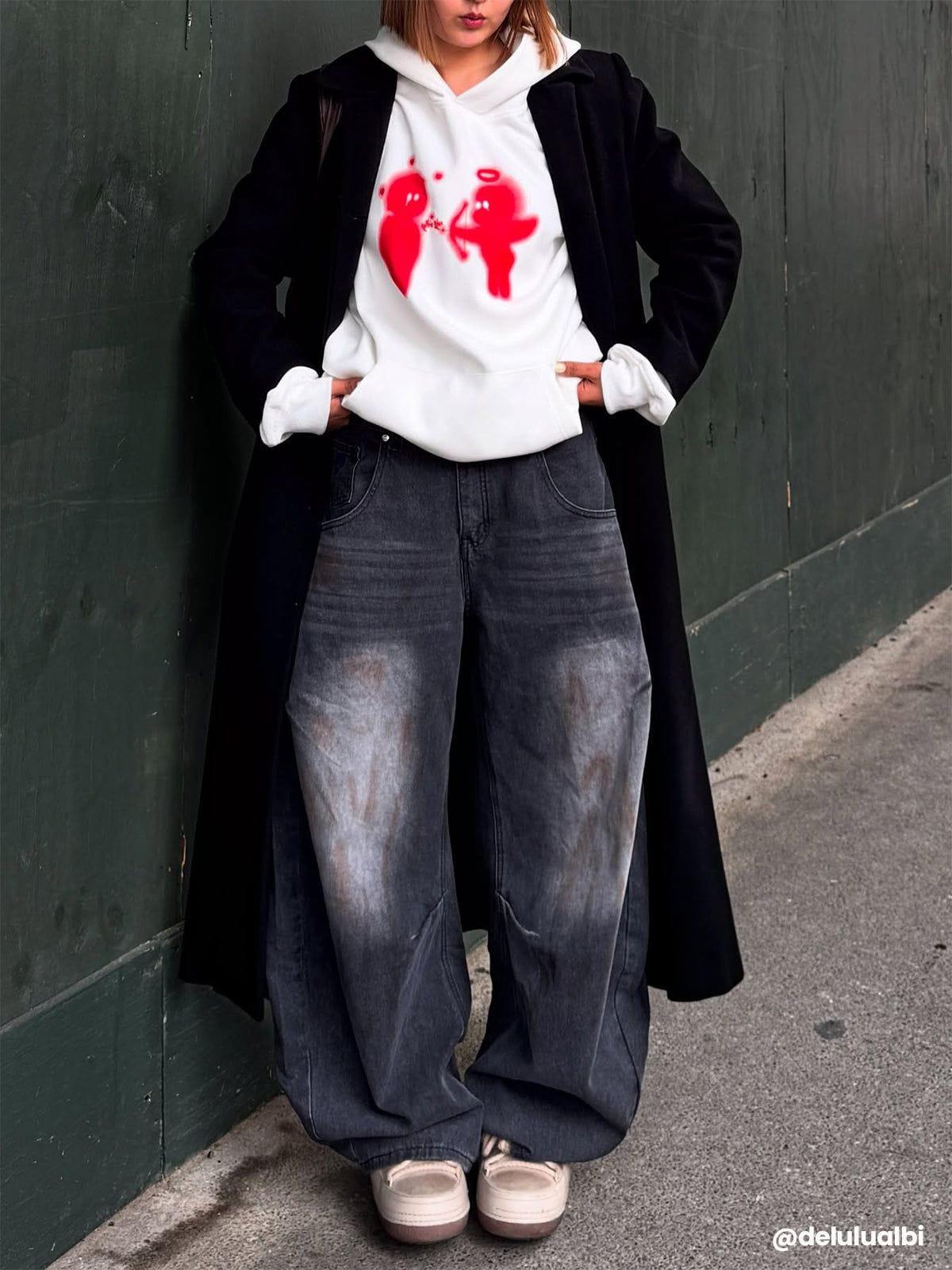 Aelfric Eden Dirty-Dyed Super Baggy Barrel Jeans Product Image