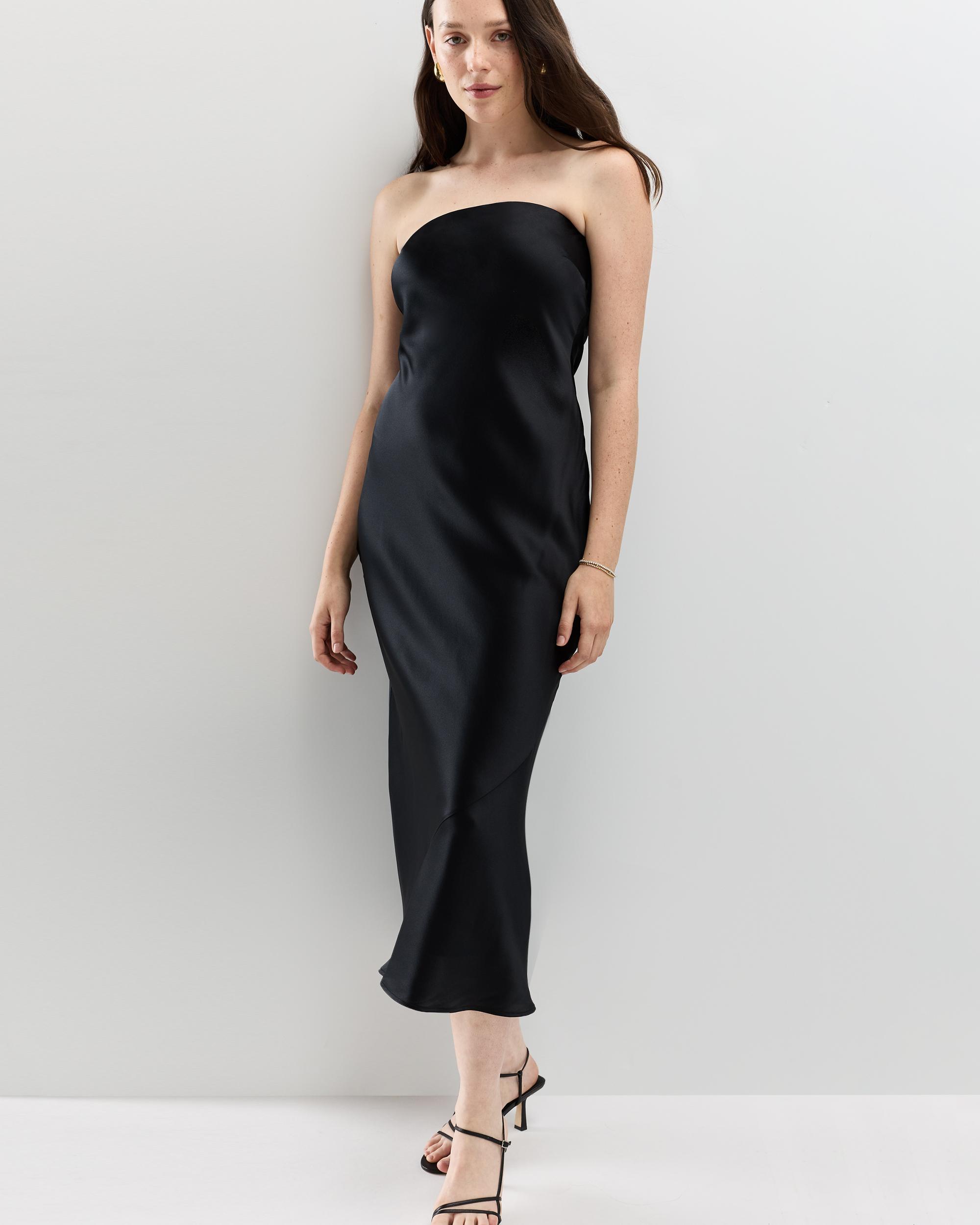 Quince | Women's Strapless Midi Dress Mulberry Silk Product Image