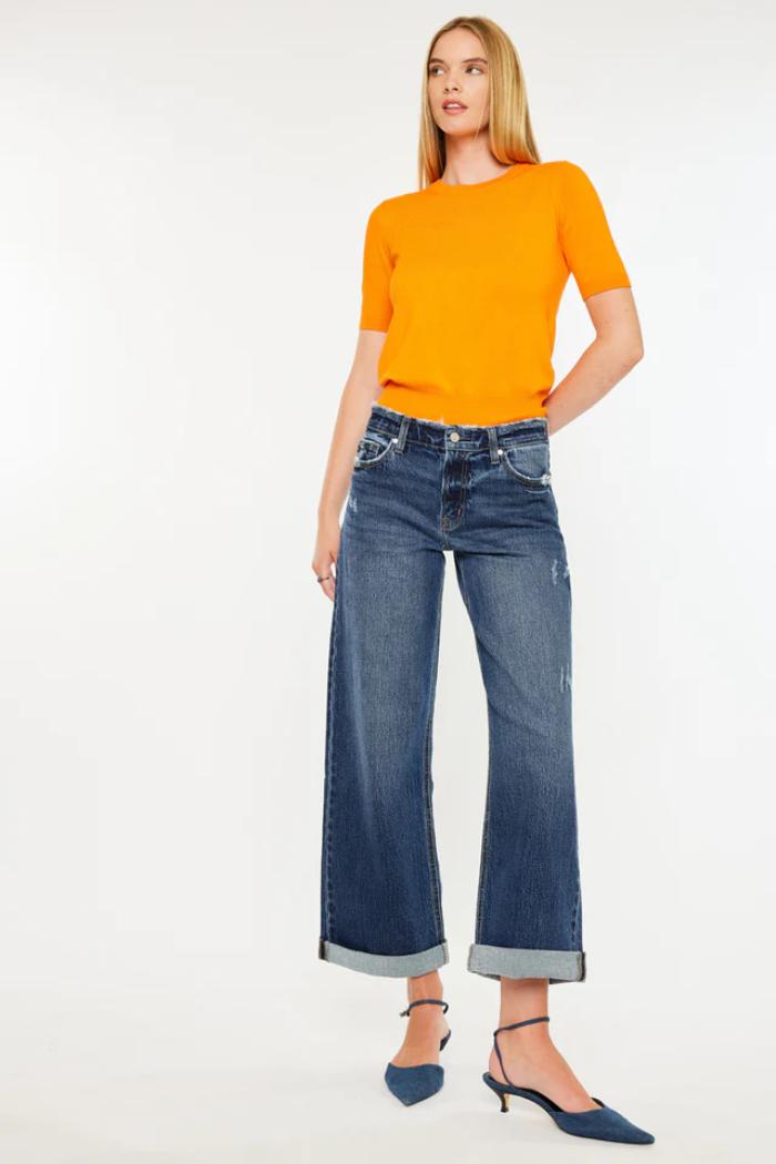 Kancan High Rise Wide Leg Jeans Product Image