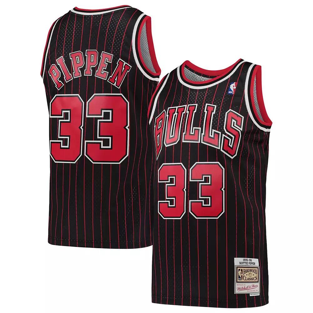 Men's Mitchell & Ness Scottie Pippen Black Chicago Bulls Hardwood Classics Swingman Jersey,  Product Image