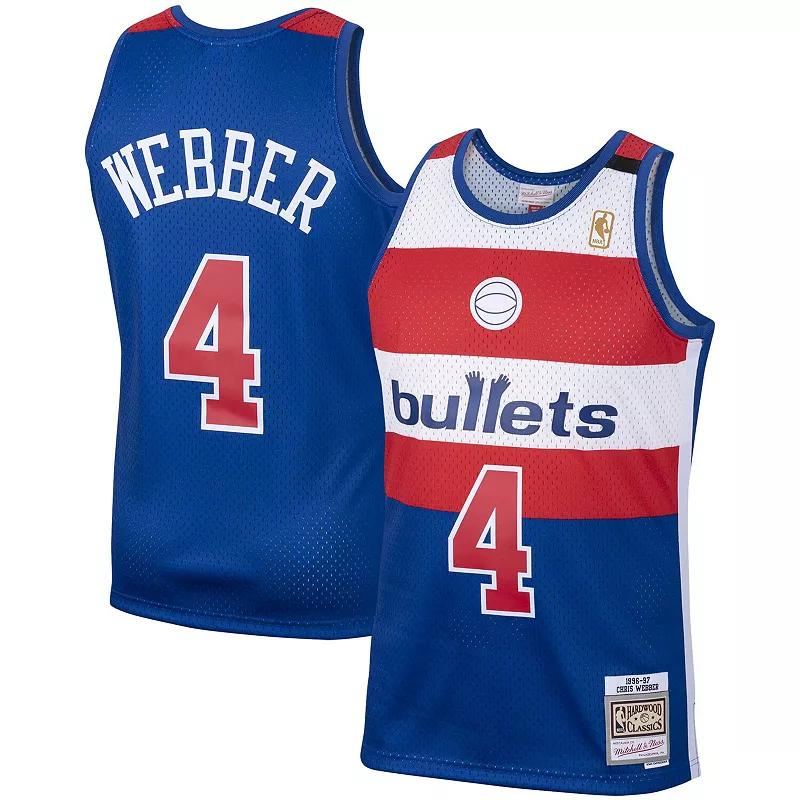 Men's Mitchell & Ness Chris Webber Royal Washington Bullets 2001/02 Hardwood Classics Swingman Jersey, Size: Small, Nba Blue Product Image