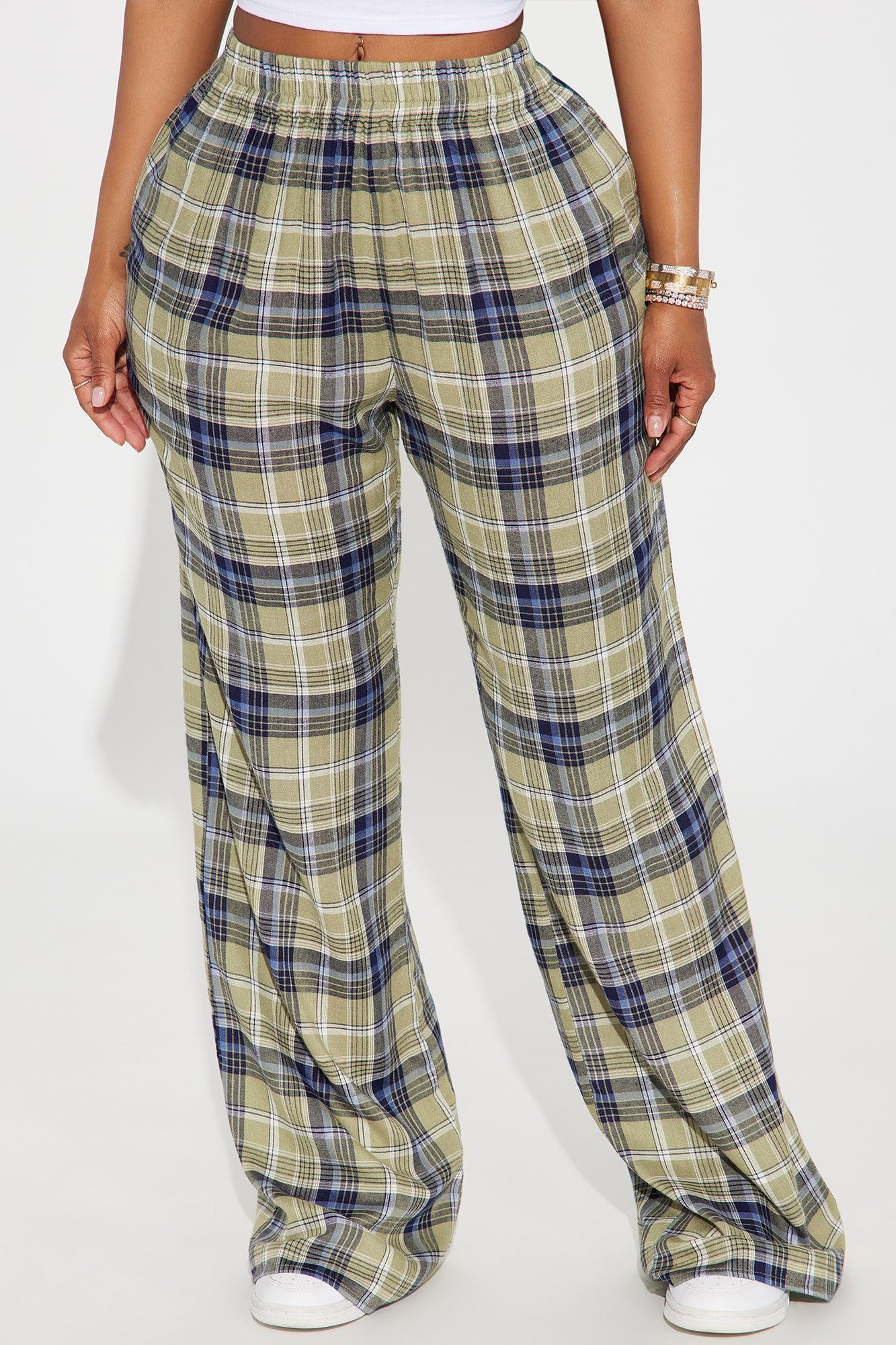 Crazy About You Plaid Boxer Pant - Sage Product Image