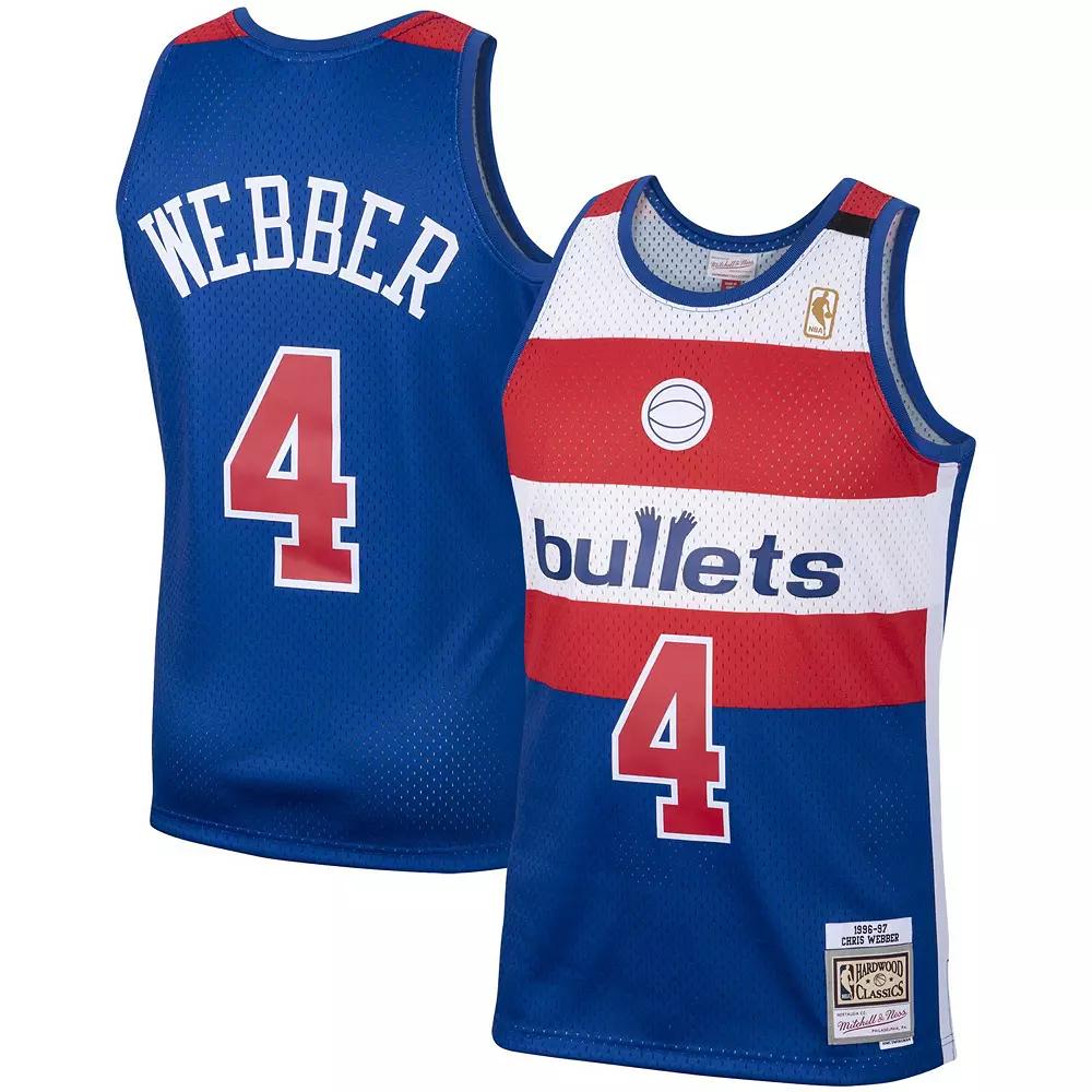 Men's Mitchell & Ness Chris Webber Royal Washington Bullets 2001/02 Hardwood Classics Swingman Jersey, Size: Small, Nba Blue Product Image