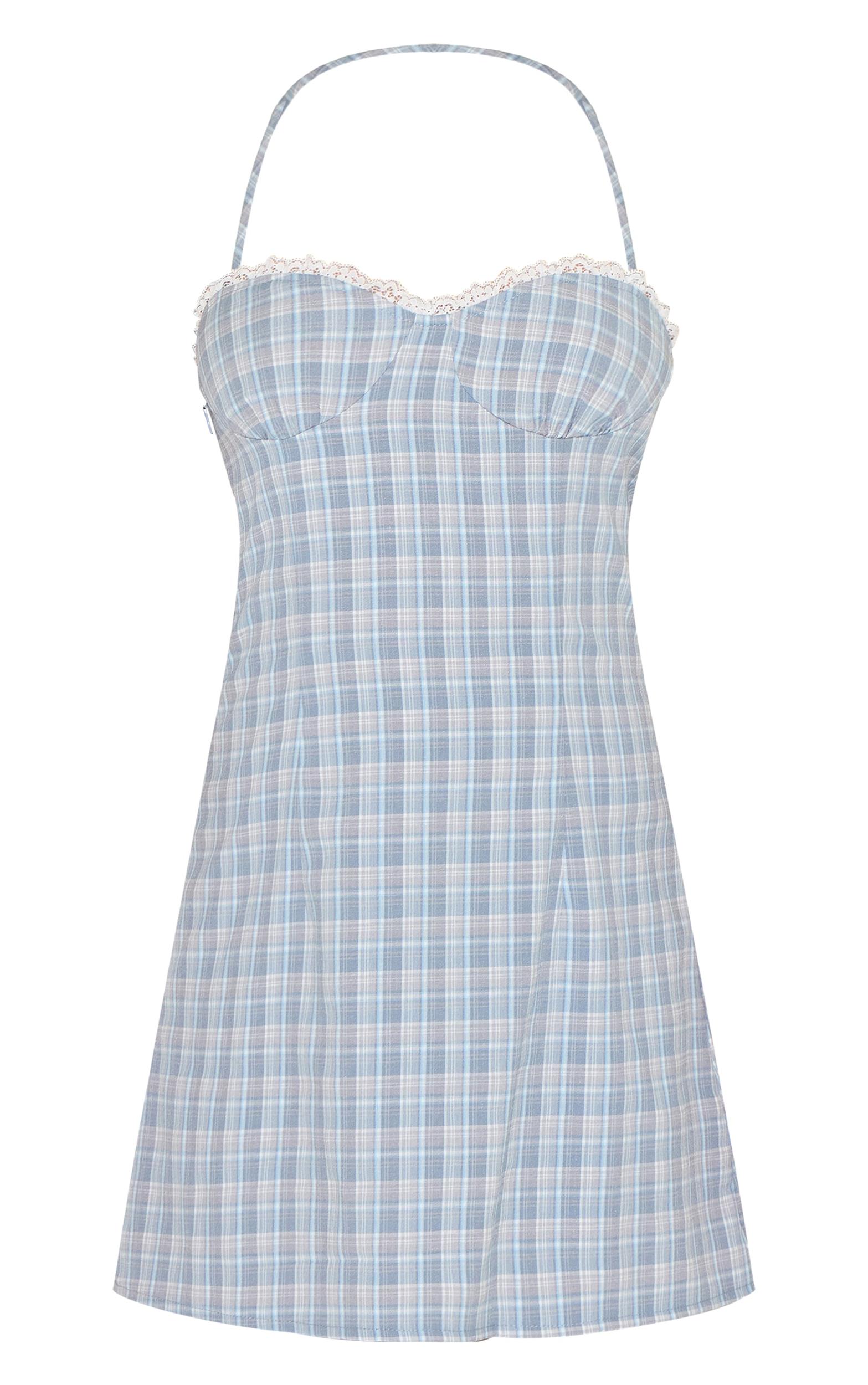 Petite Blue Check Shift Dress Product Image