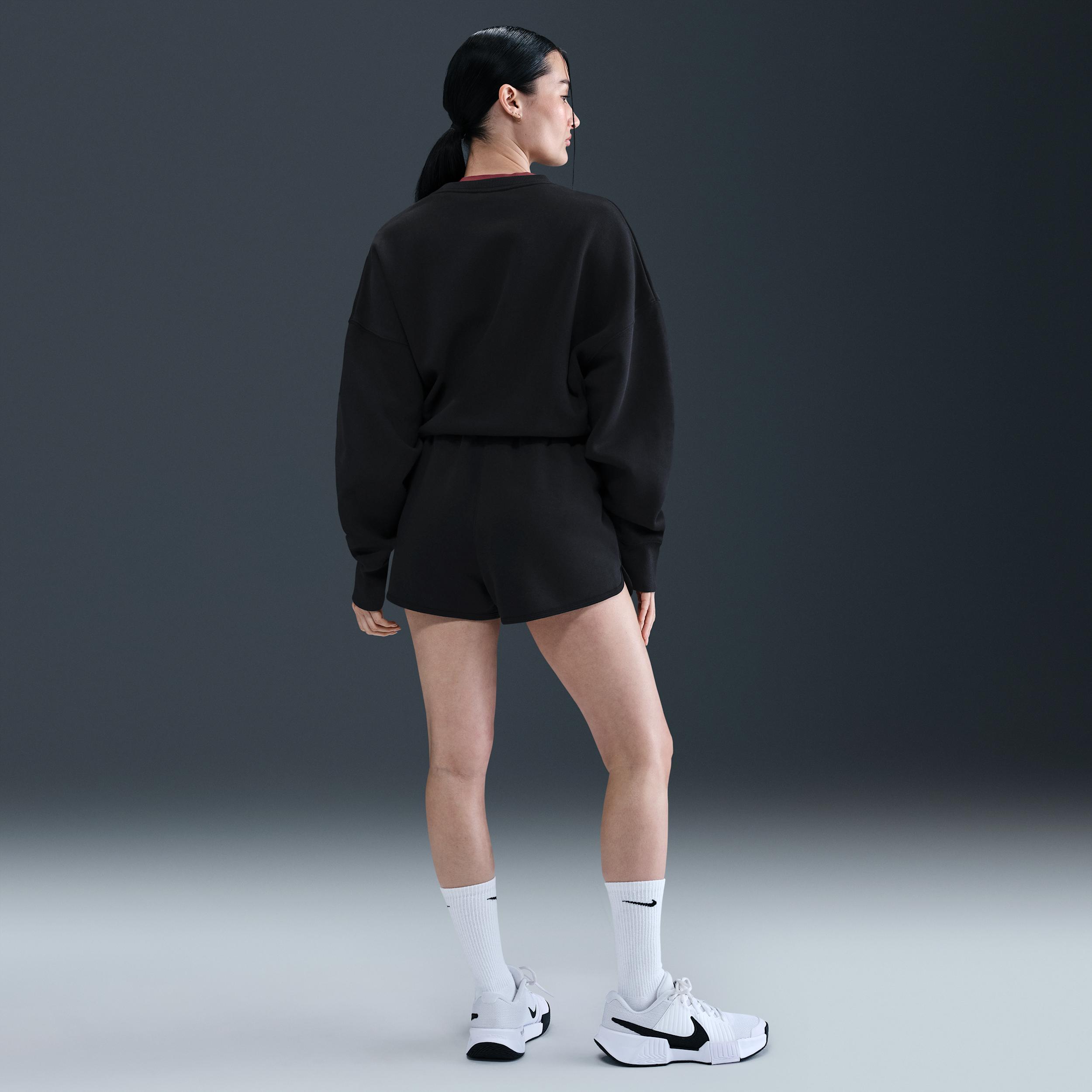 Nike Womens Court Heritage Mid-Rise Fleece Tennis Shorts | HJ8990-010 Product Image