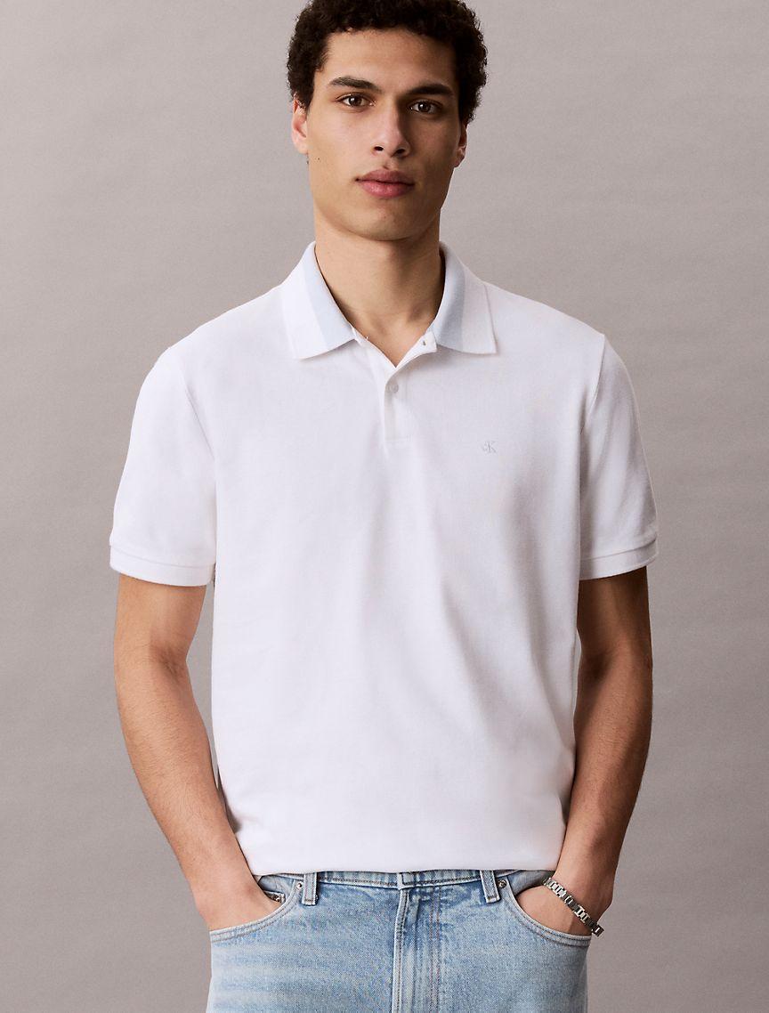 Pique Colorblock Collar Polo Shirt Product Image