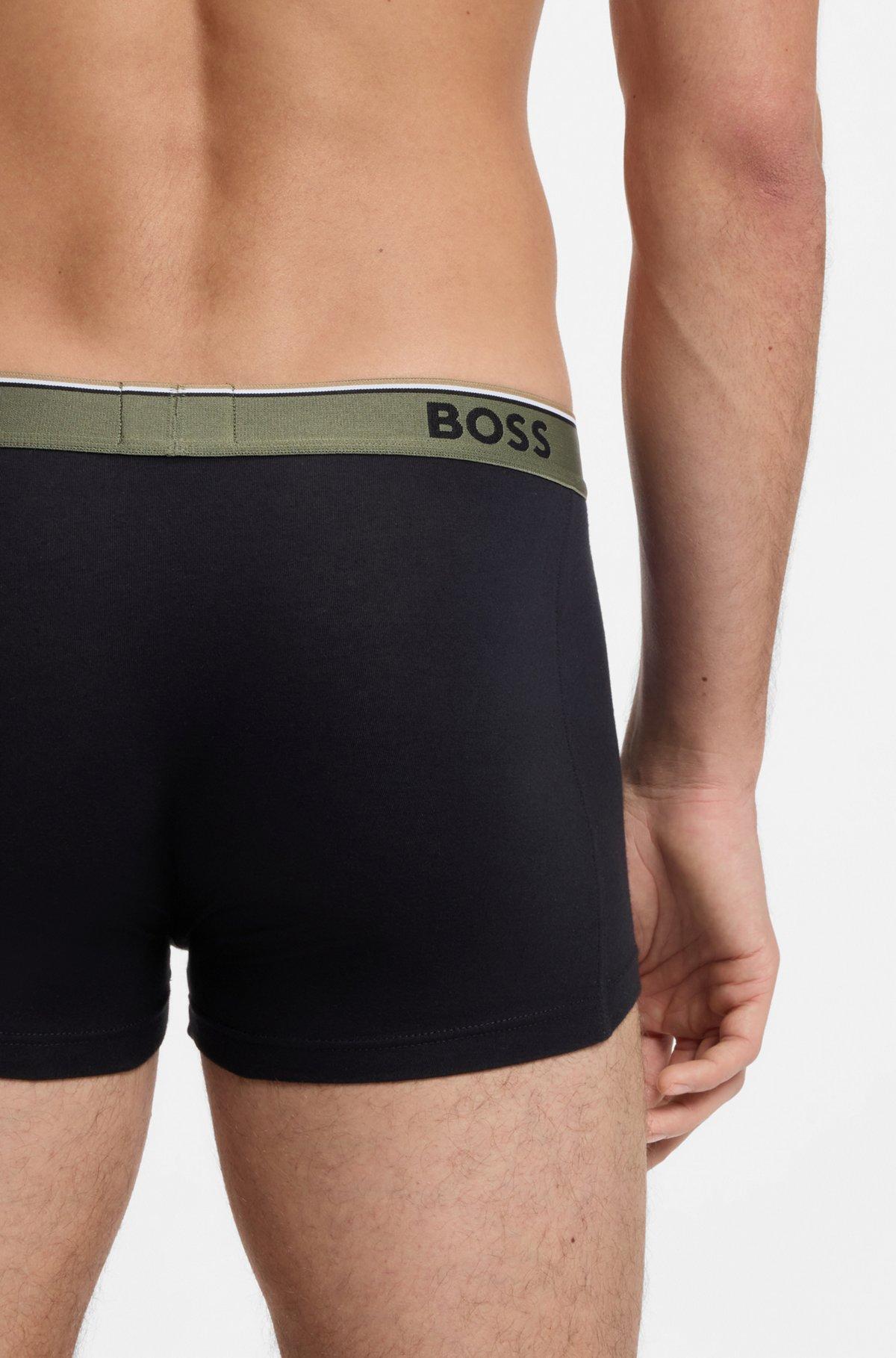 Three-pack of stretch-cotton trunks with logo waistbands Product Image