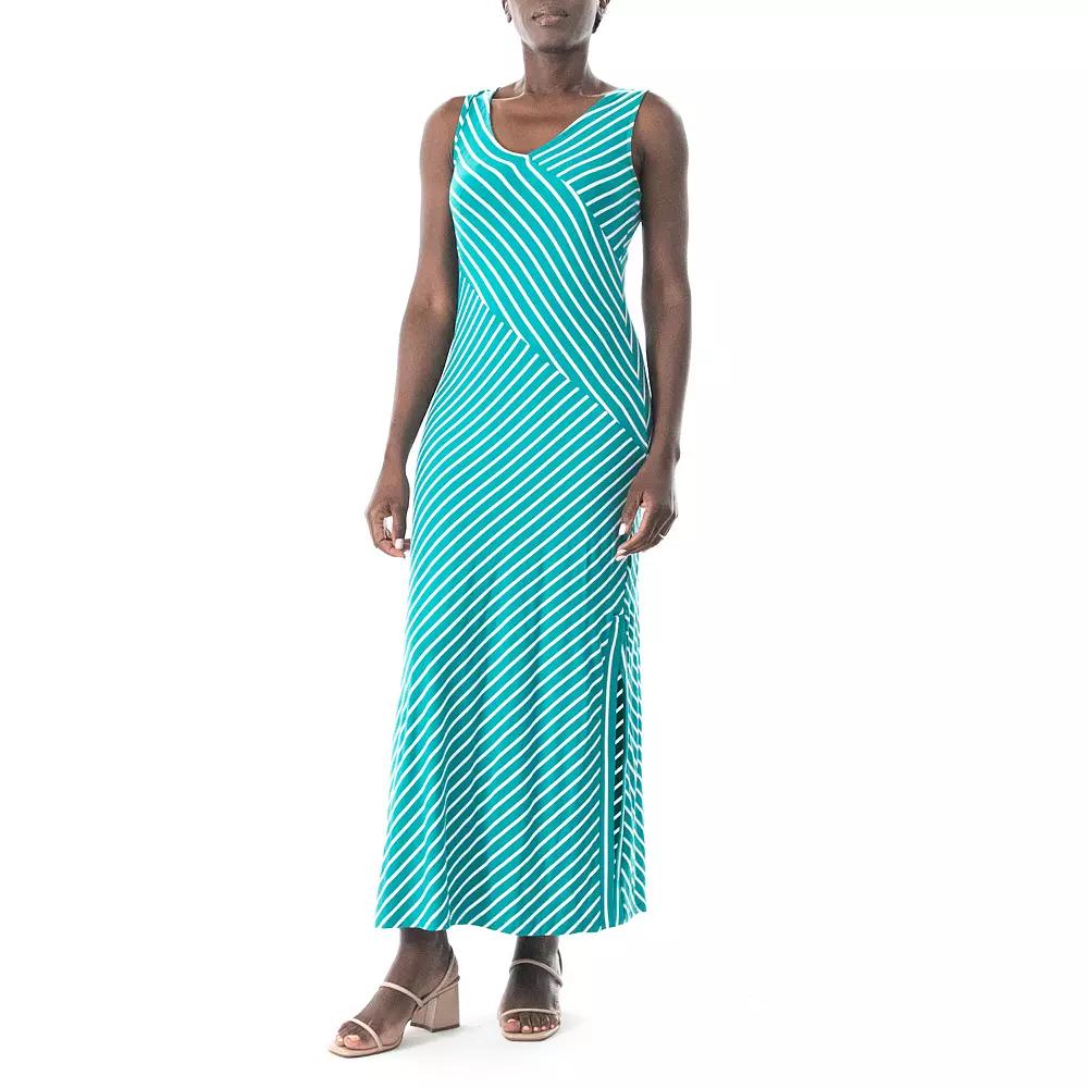 Women's Nina Leonard Striped Maxi Dress,  Product Image